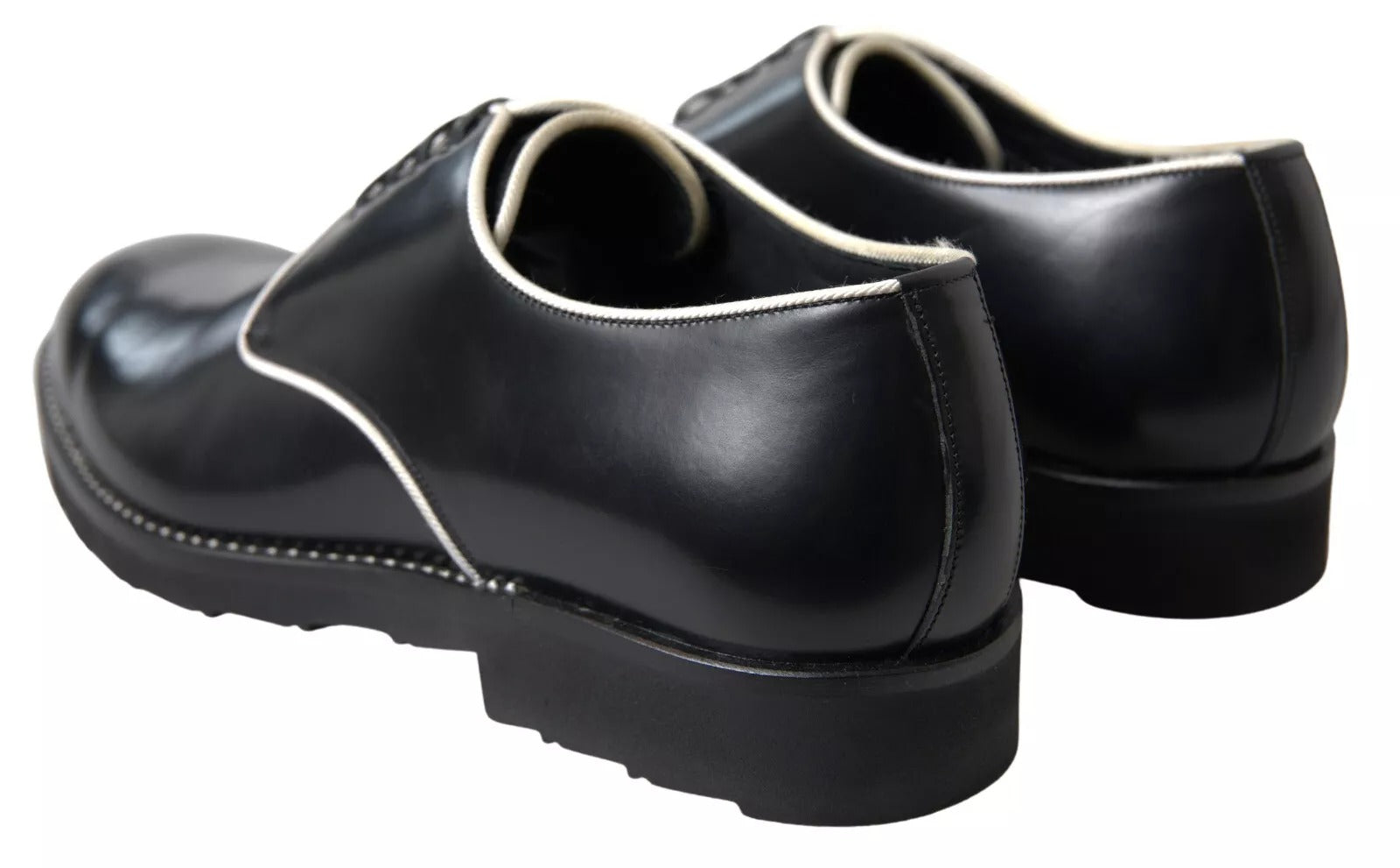 Dolce & Gabbana Schwarze weiße Lederschuhe für formelle Anlässe-7