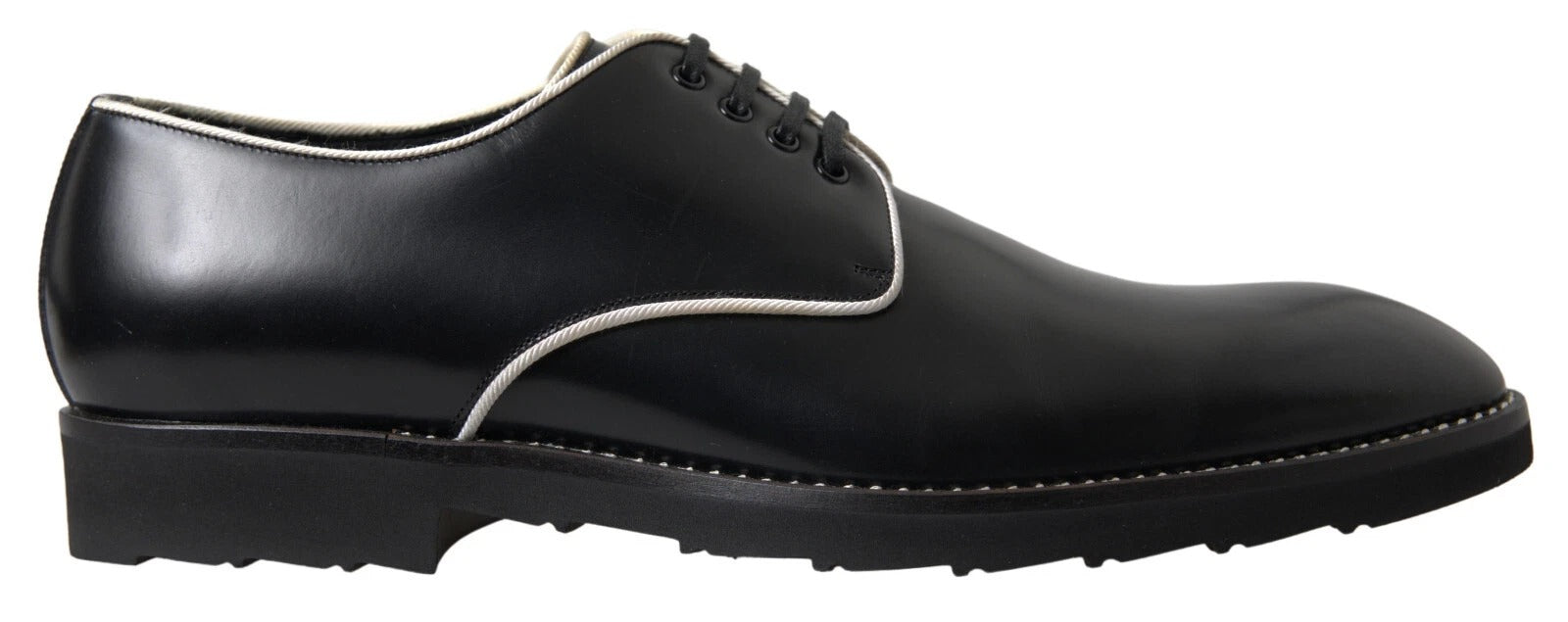Dolce & Gabbana Schwarze weiße Lederschuhe für formelle Anlässe-1