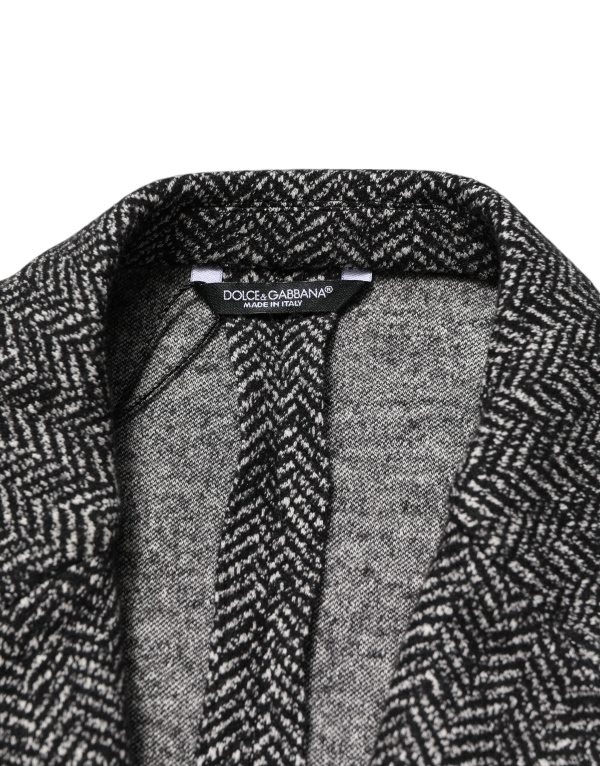 Dolce & Gabbana Schwarz Weiß Zweireiher Männer Anzug Blazer-6