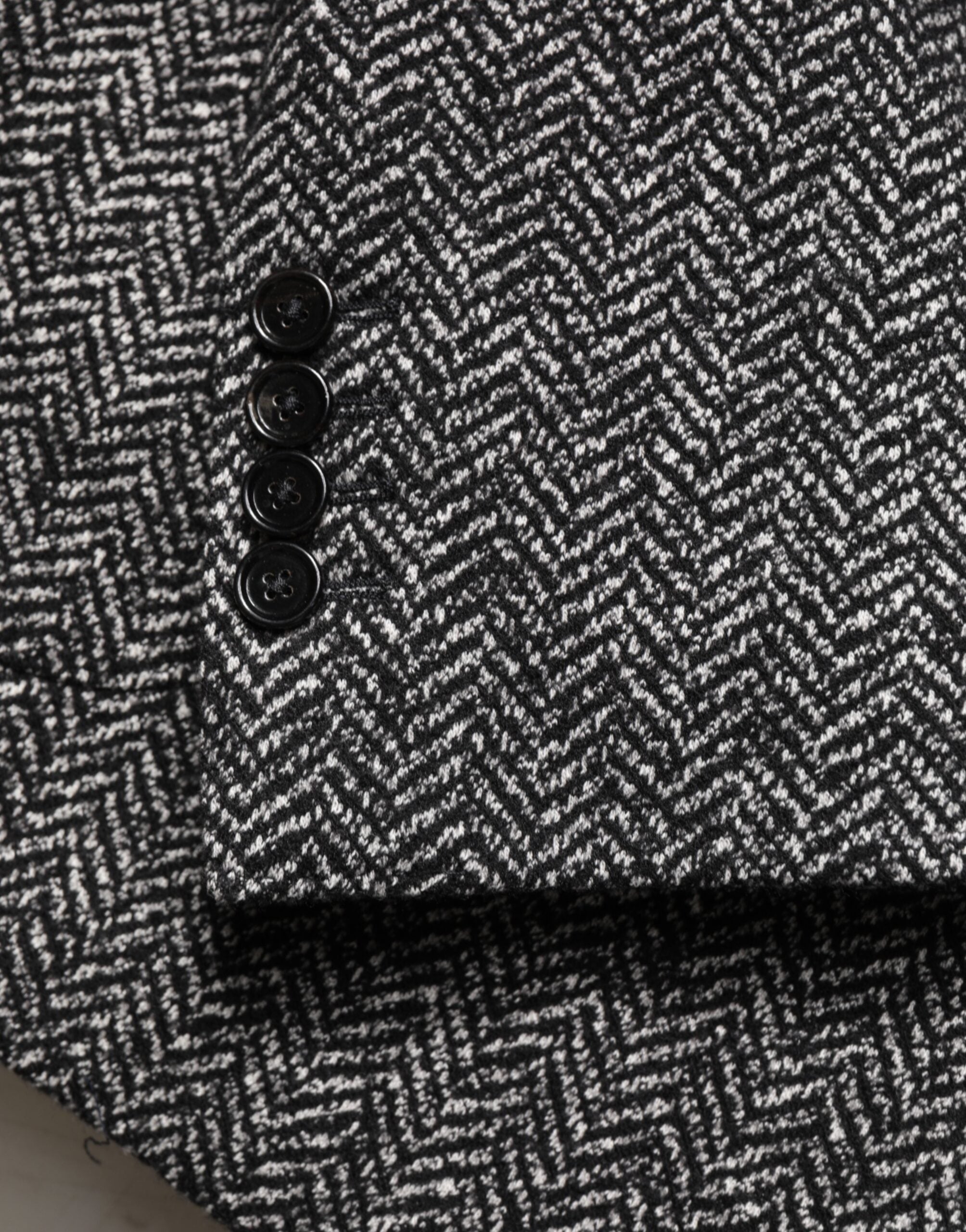Dolce & Gabbana Schwarz Weiß Zweireiher Männer Anzug Blazer-8
