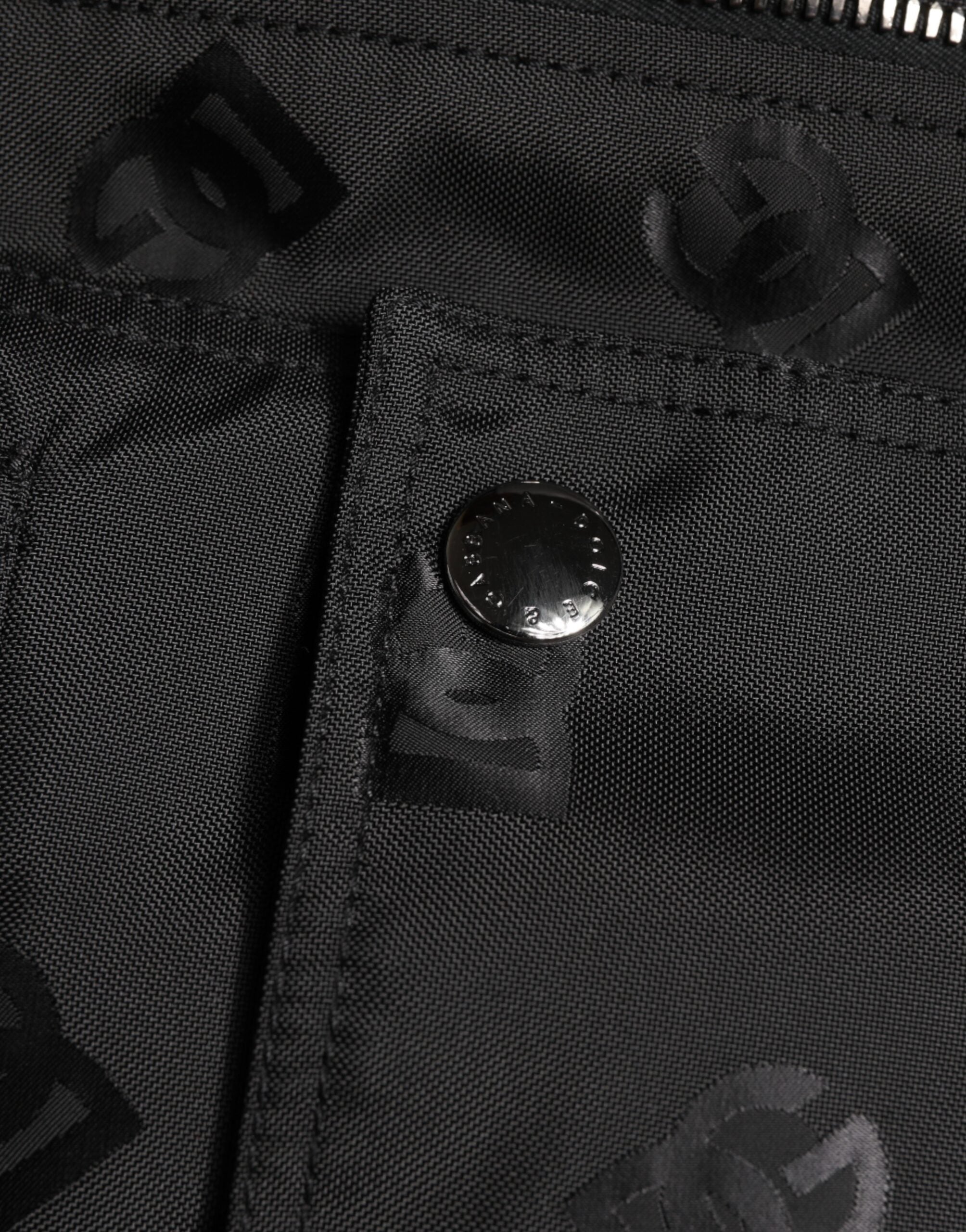 Dolce & Gabbana Black Cargo Windbreaker Logo Mania Jacket-7