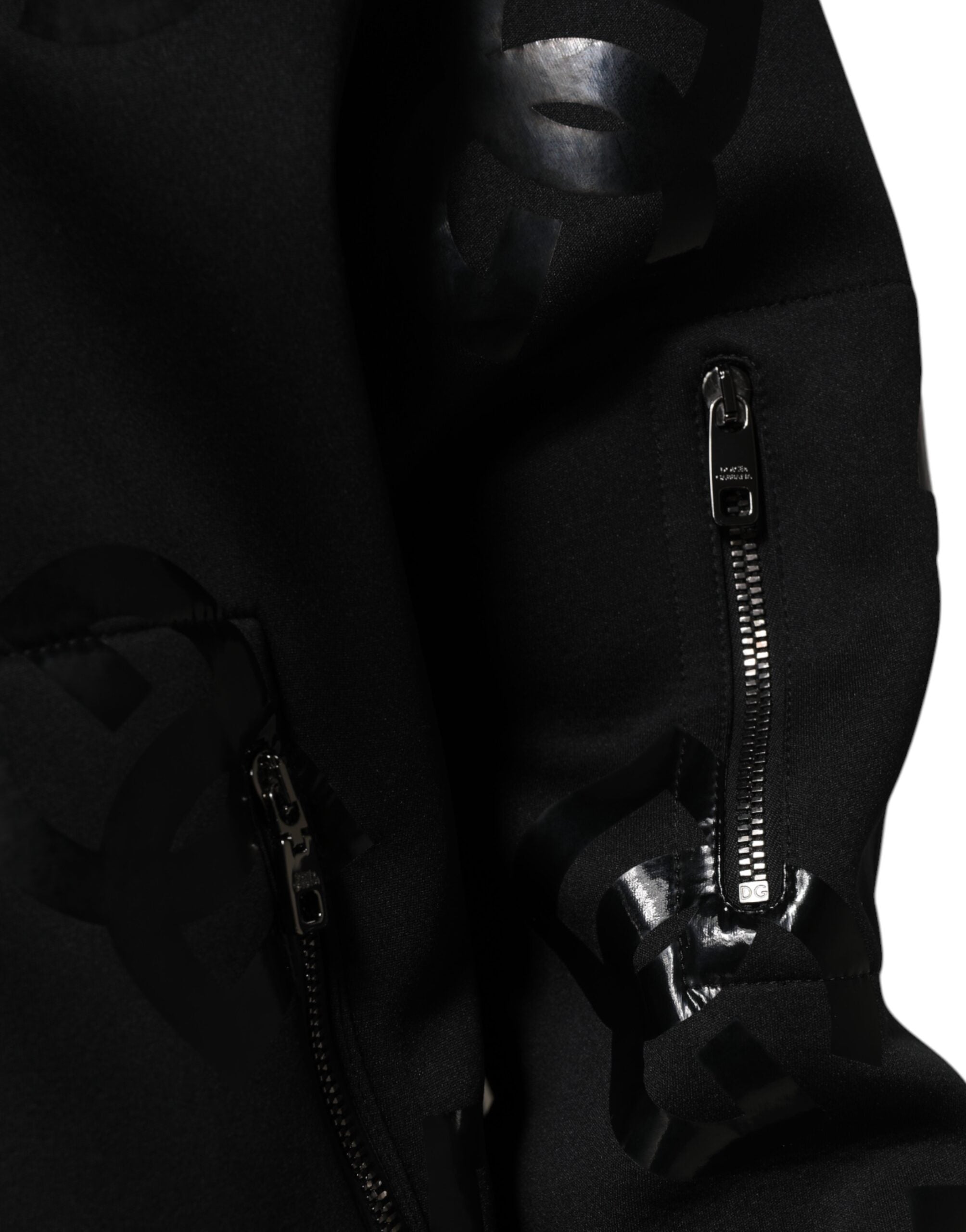 Dolce & Gabbana Black Wool Logo DG Mania Men's Bomber Jacket-5