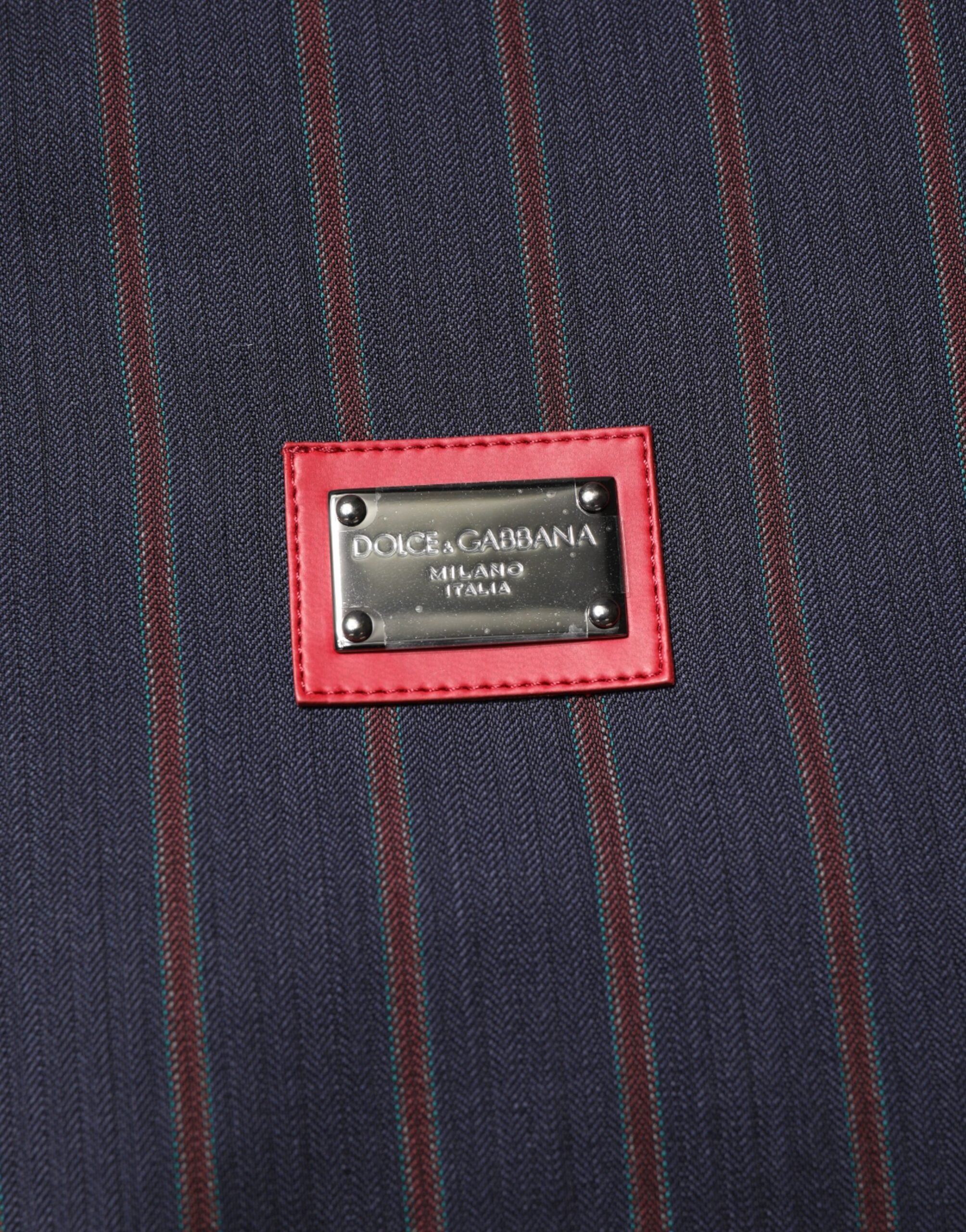 Dolce & Gabbana blue and red striped logo plaque full zip jacket-7