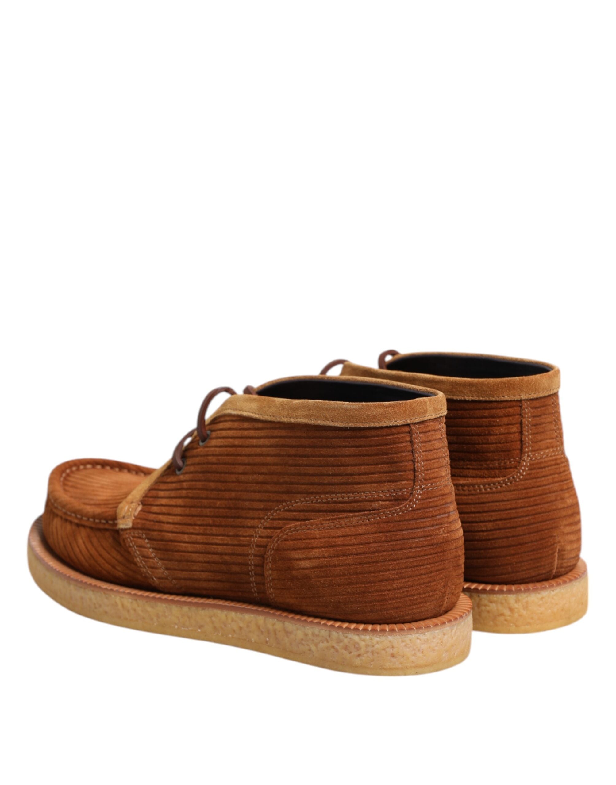 Dolce & Gabbana Brown Suede Nubuck Leather Desert Ankle Boots Shoes-5