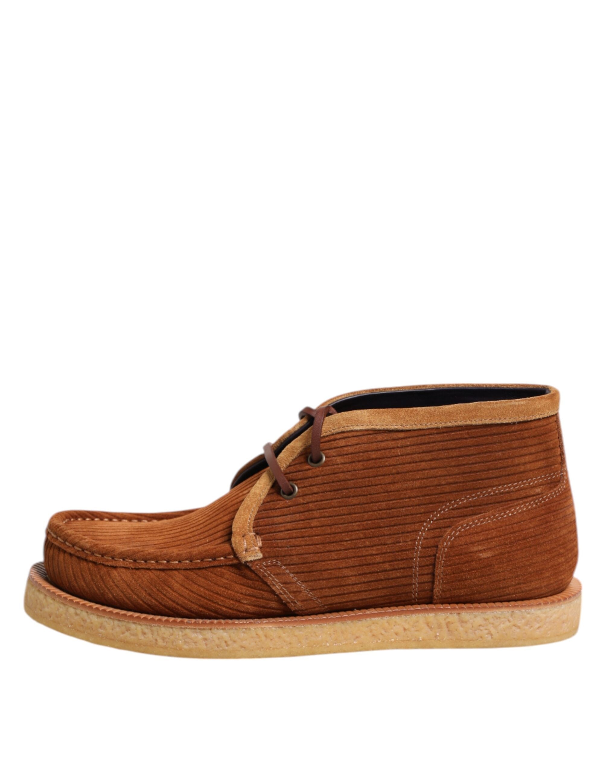 Dolce & Gabbana Brown Suede Nubuck Leather Desert Ankle Boots Shoes-6