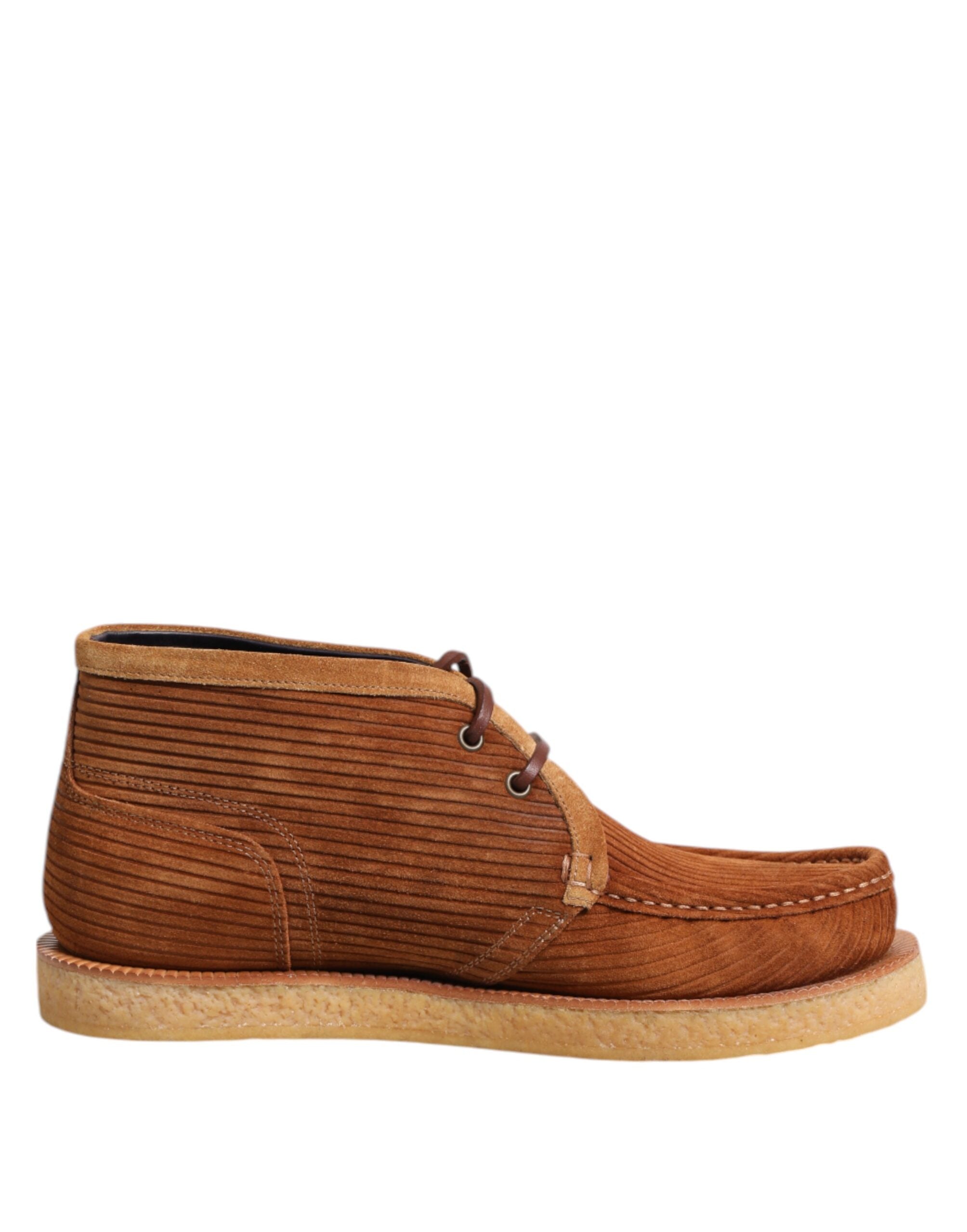 Dolce & Gabbana Brown Suede Nubuck Leather Desert Ankle Boots Shoes-7
