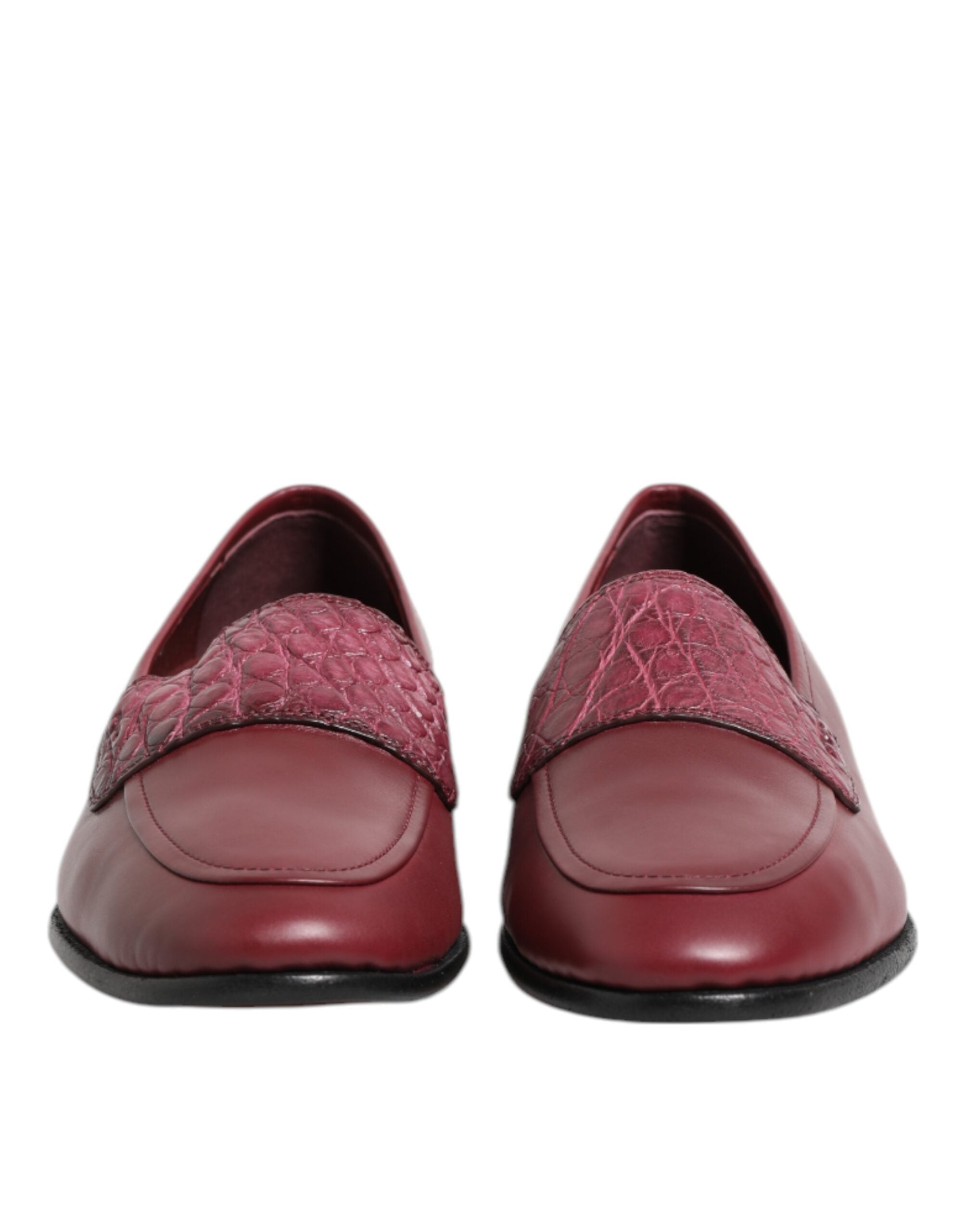 Zapatos formales sin cordones de piel burdeos de Dolce & Gabbana-2