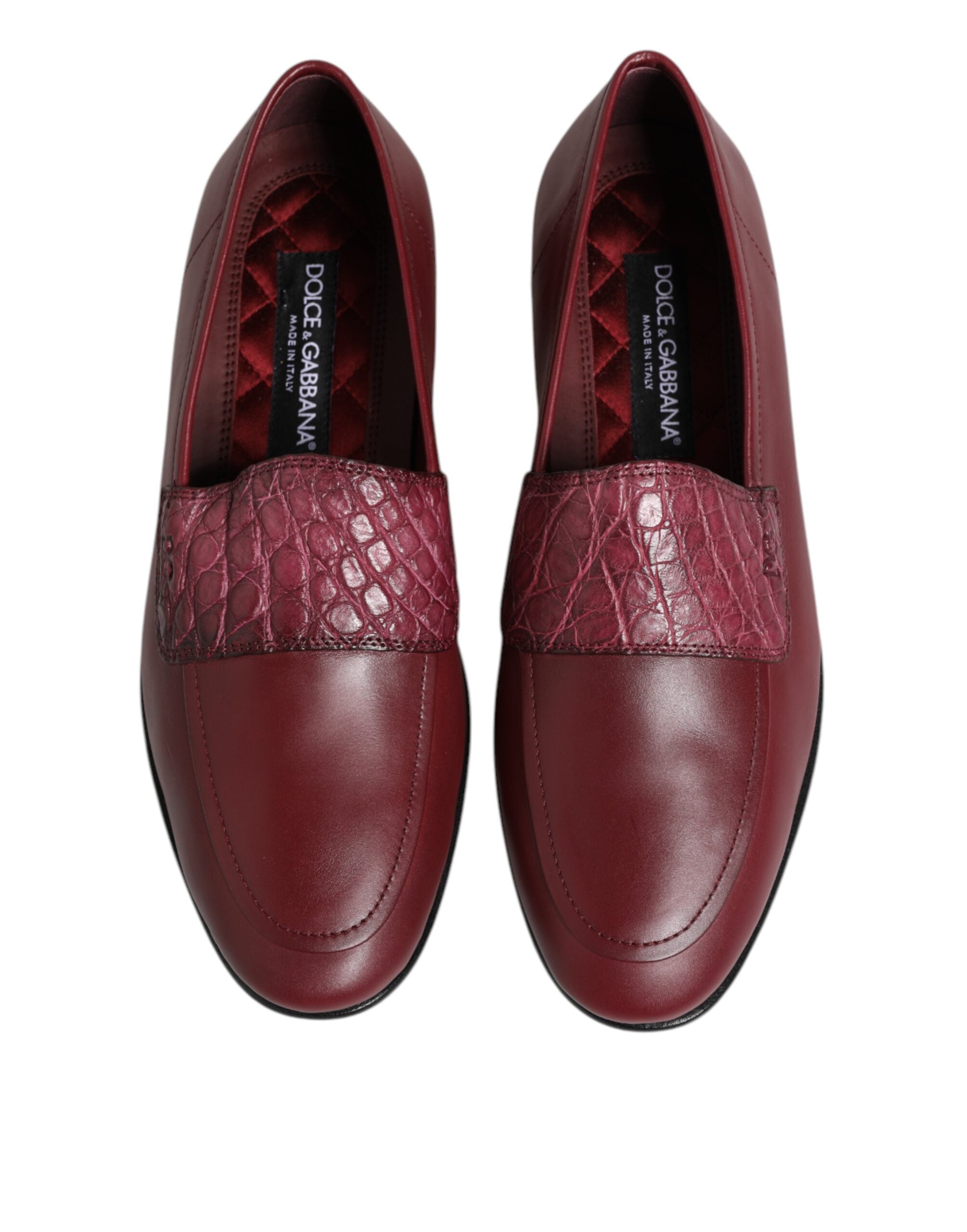 Zapatos formales sin cordones de piel burdeos de Dolce & Gabbana-3