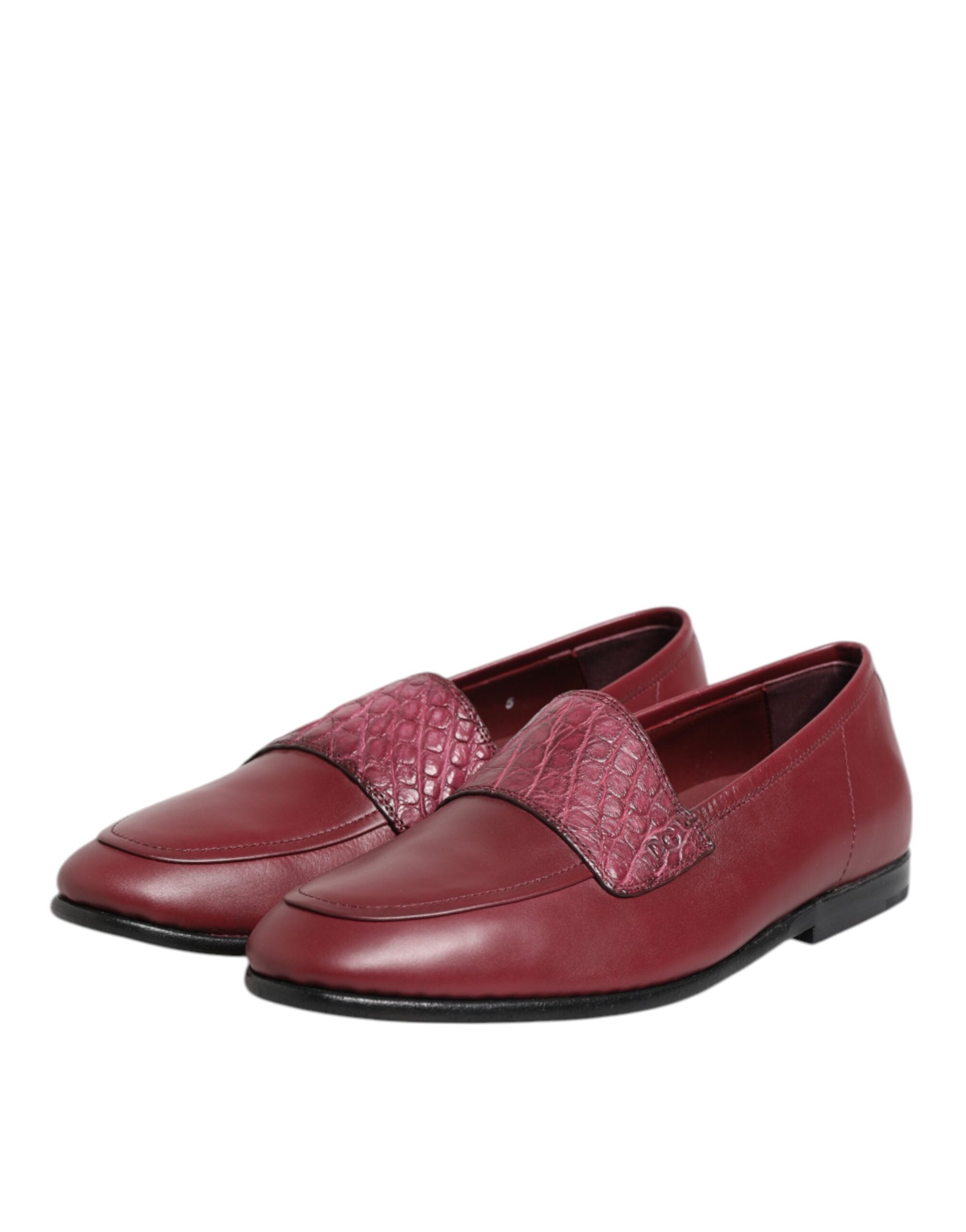 Zapatos formales sin cordones de piel burdeos de Dolce & Gabbana-4