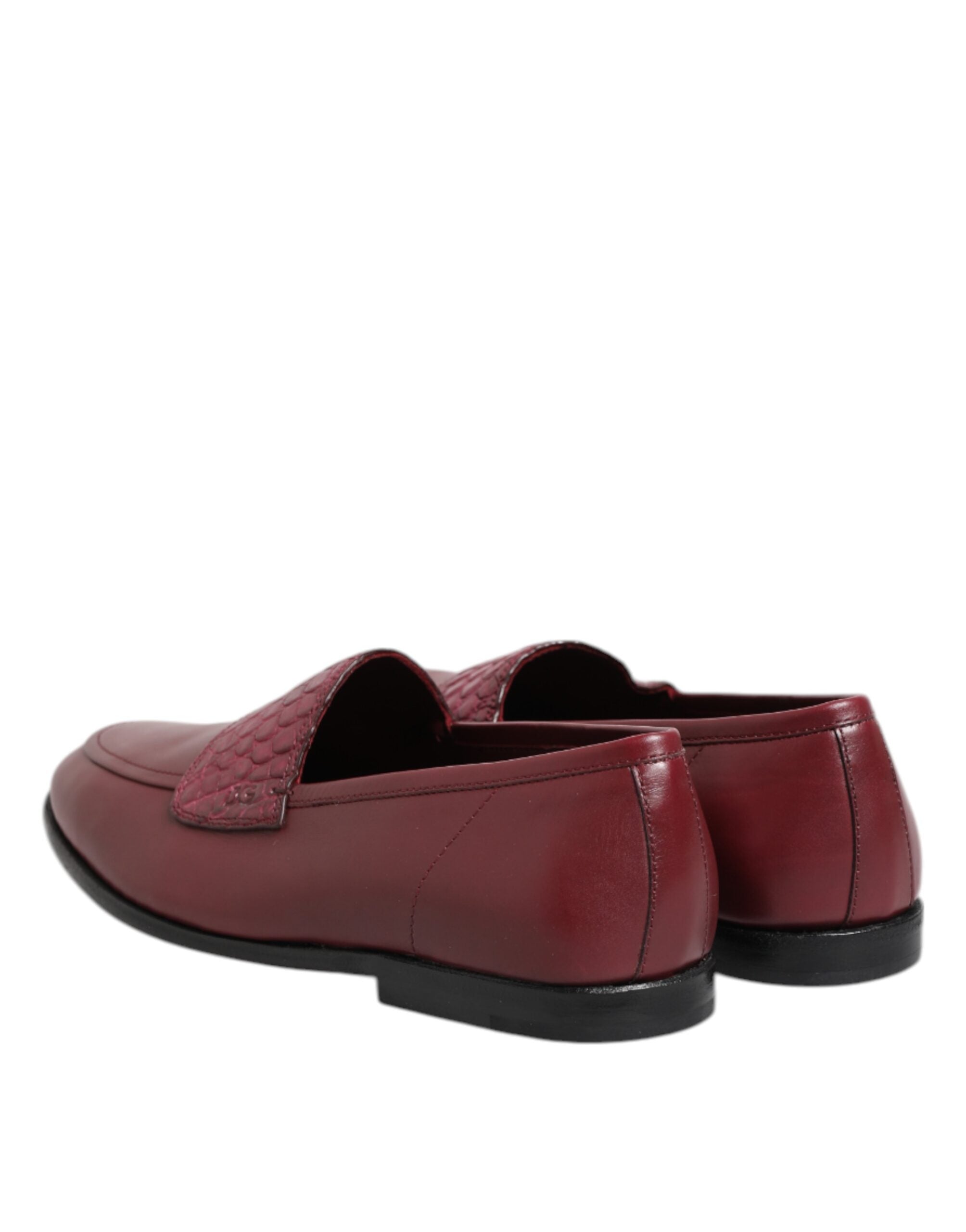 Zapatos formales sin cordones de piel burdeos de Dolce & Gabbana-5