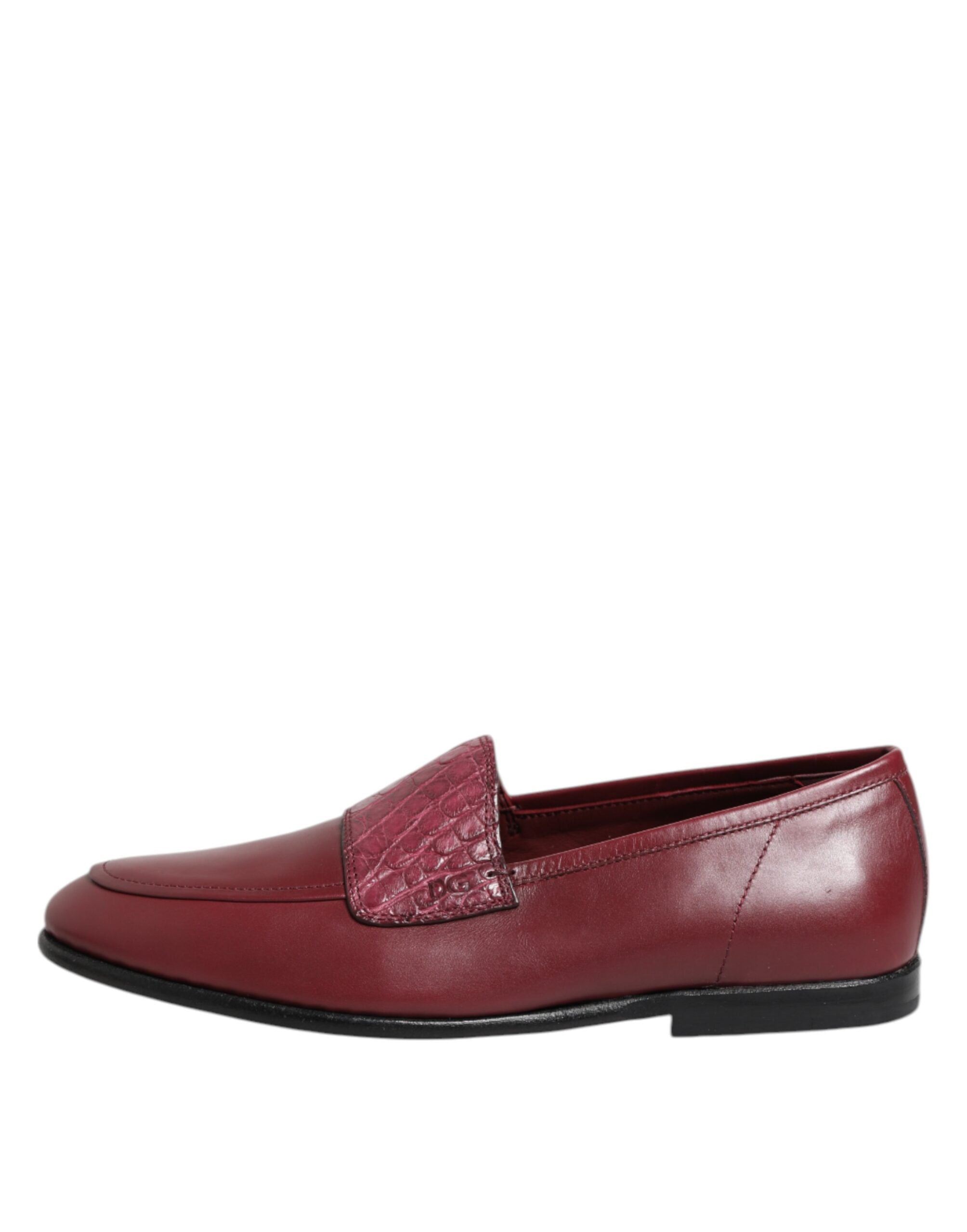 Zapatos formales sin cordones de piel burdeos de Dolce & Gabbana-6