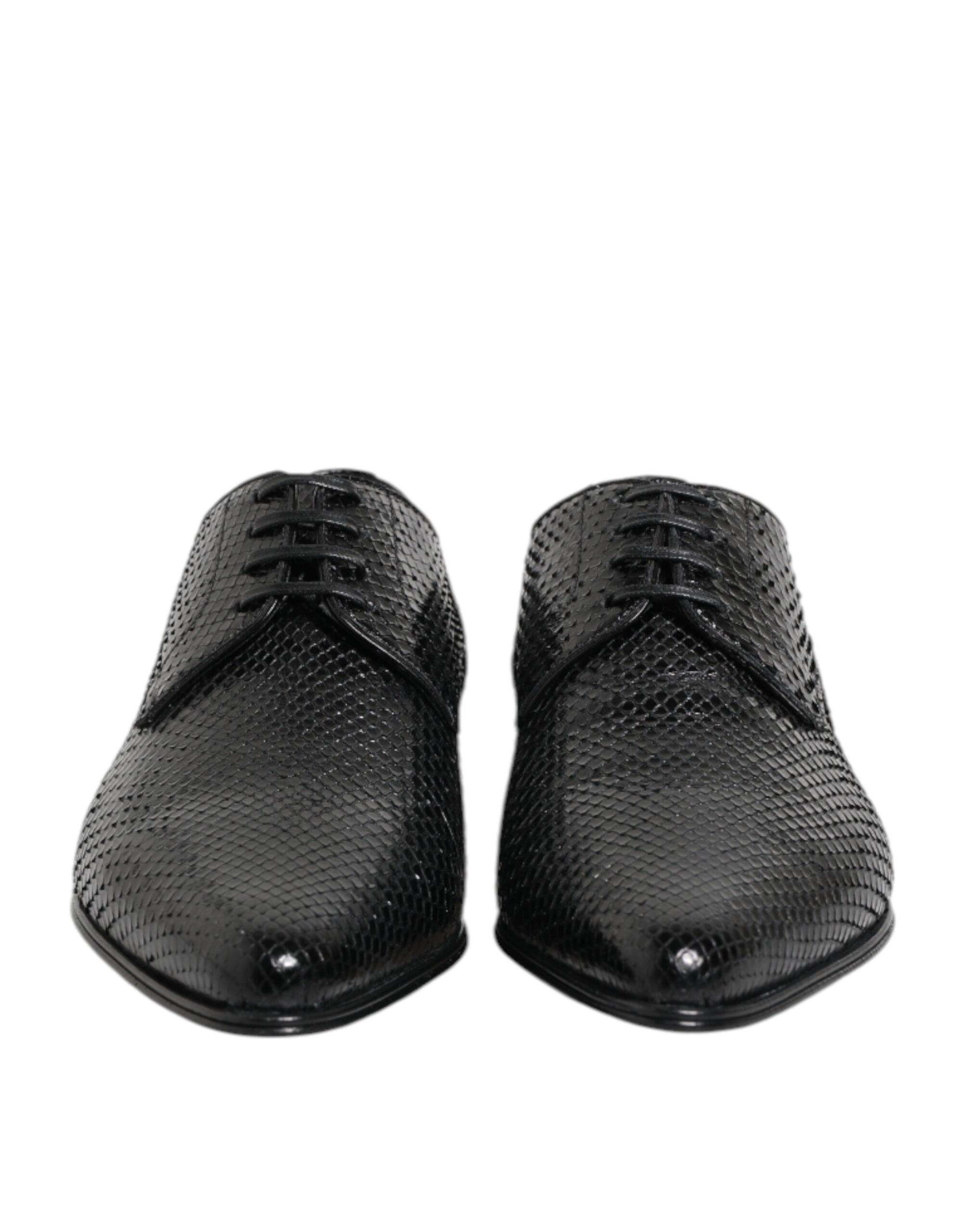 Dolce & Gabbana Schwarze Exotische Leder Schnürschuhe Derby-2