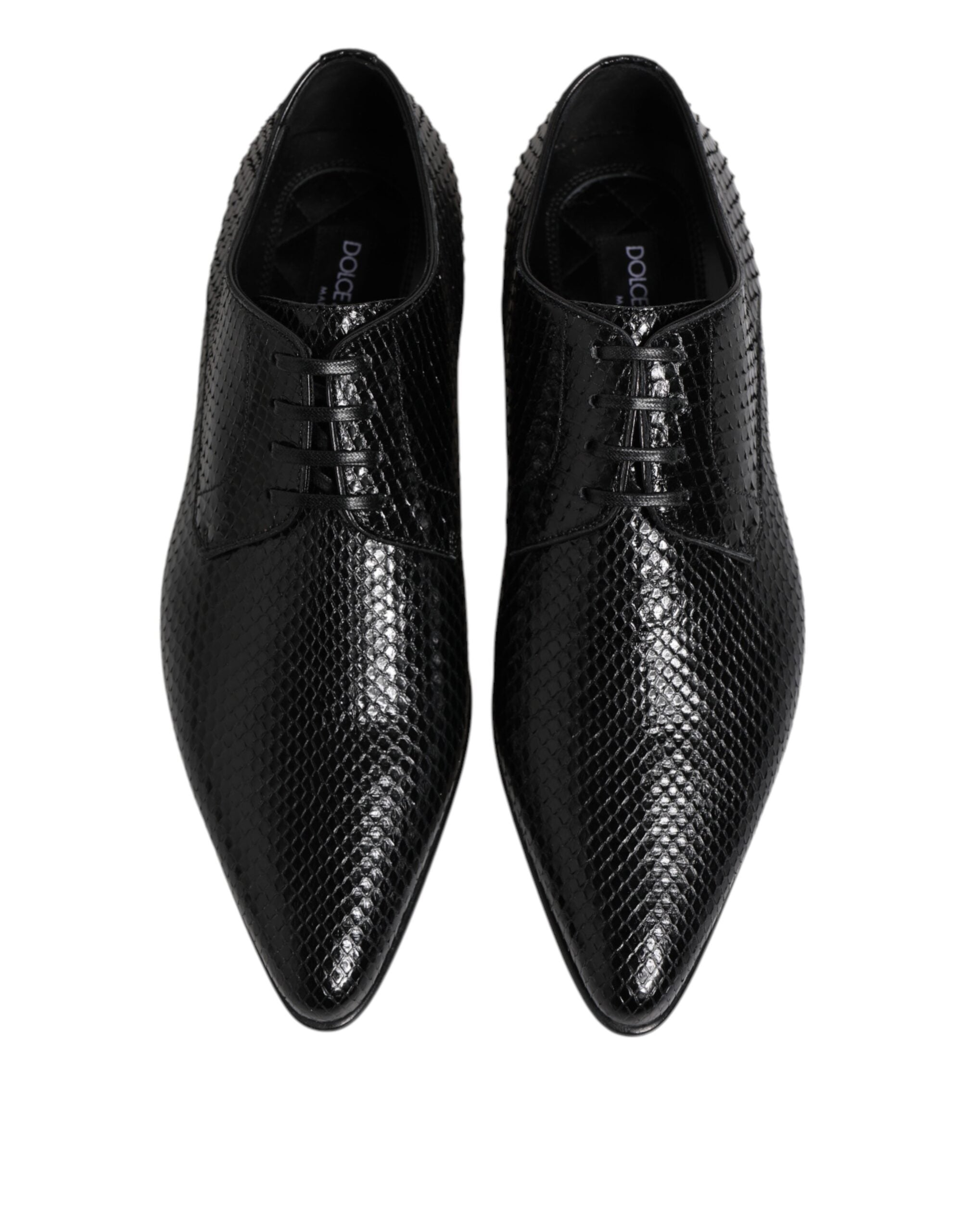 Dolce & Gabbana Schwarze Exotische Leder Schnürschuhe Derby-3