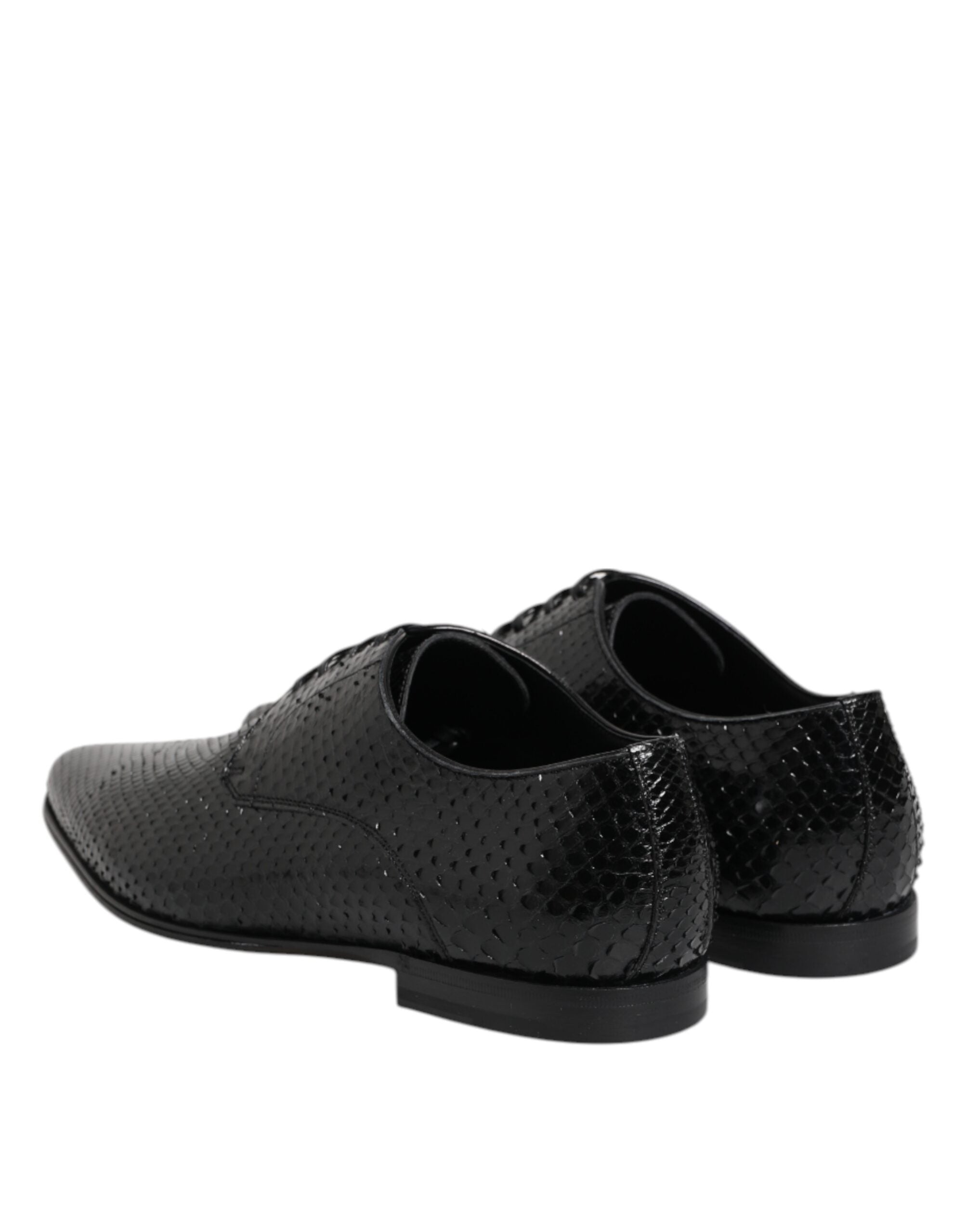 Dolce & Gabbana Schwarze Exotische Leder Schnürschuhe Derby-5
