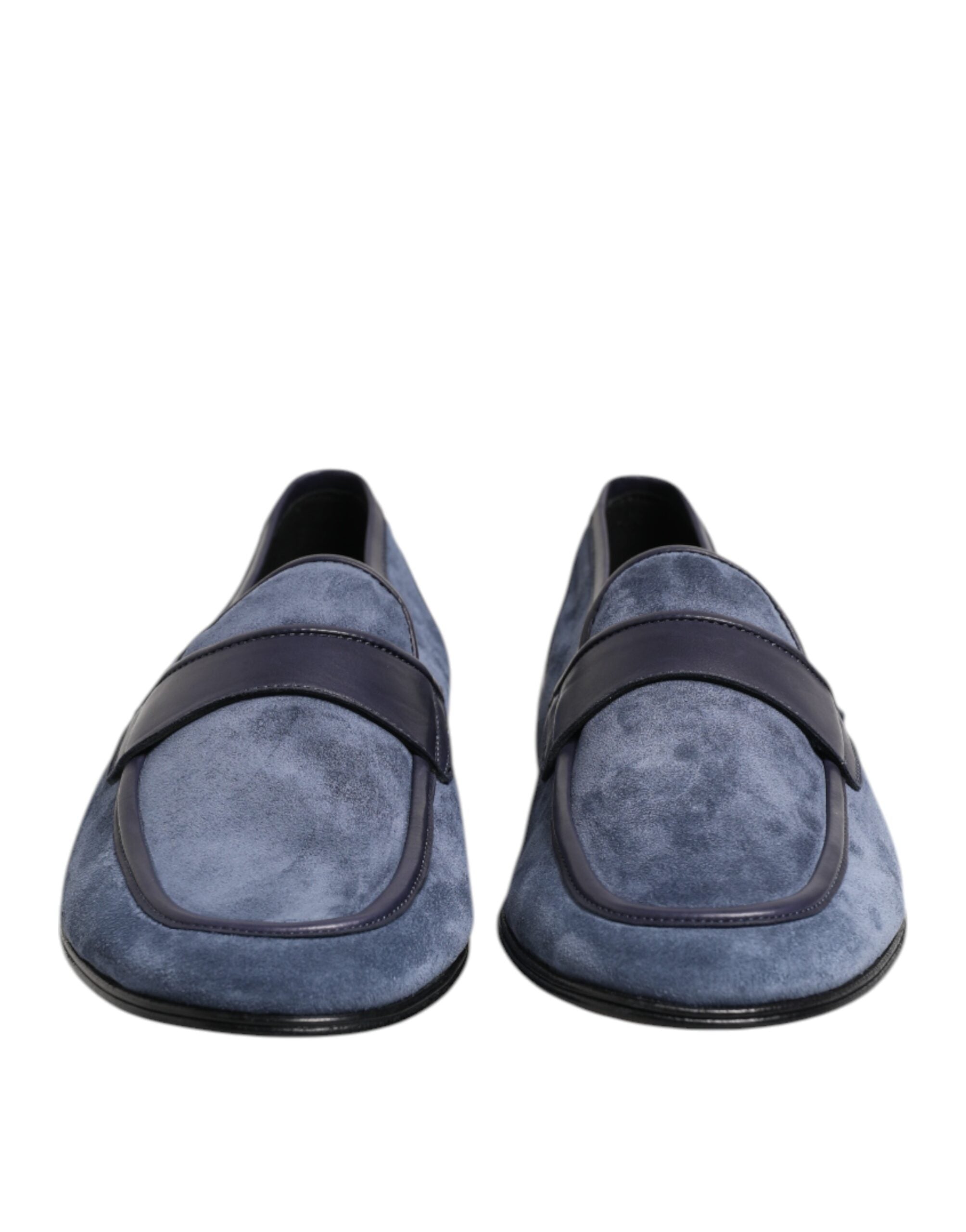 Dolce & Gabbana Blue Suede Loafers Moccasin Shoes-2
