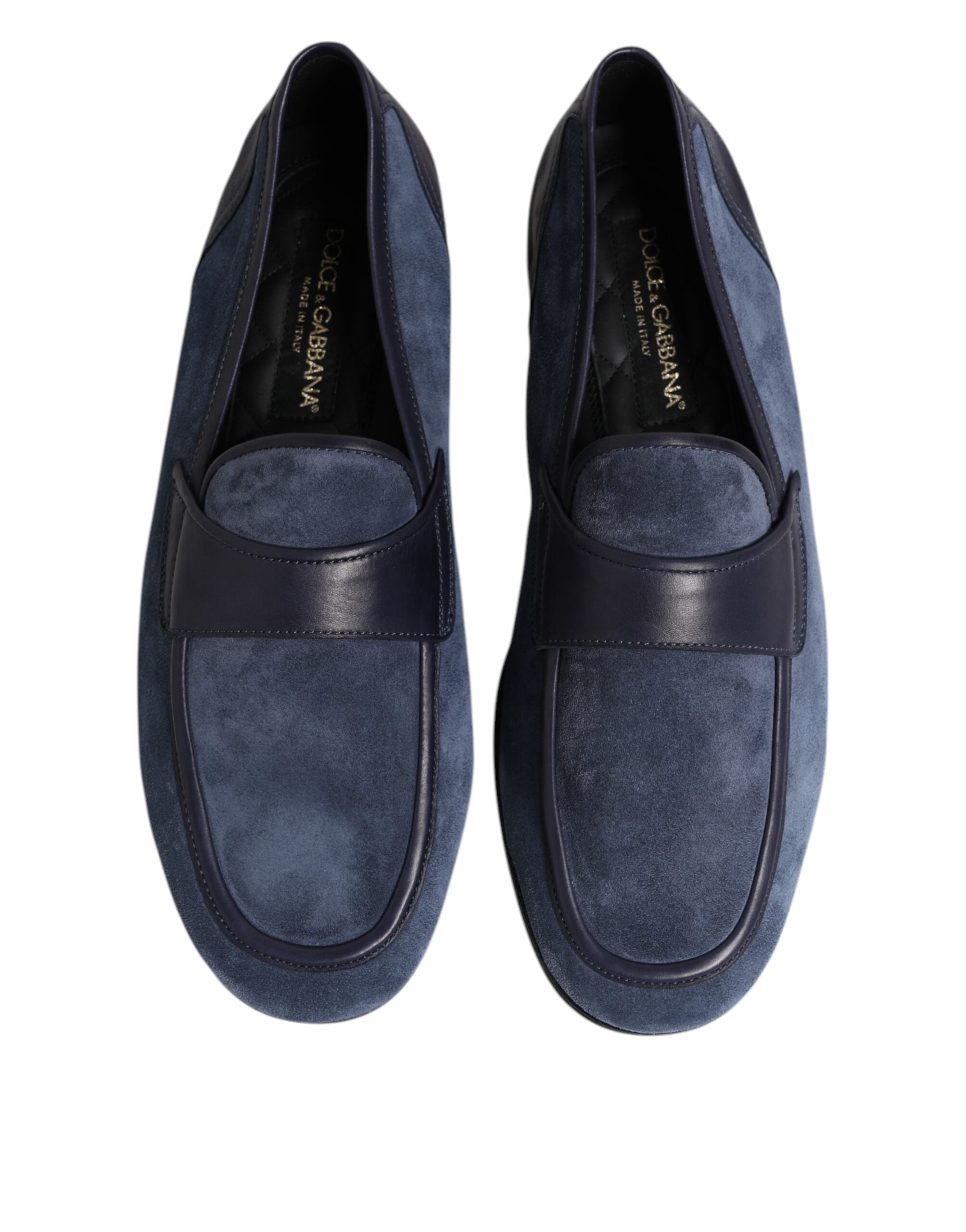 Dolce & Gabbana Blue Suede Loafers Moccasin Shoes-3
