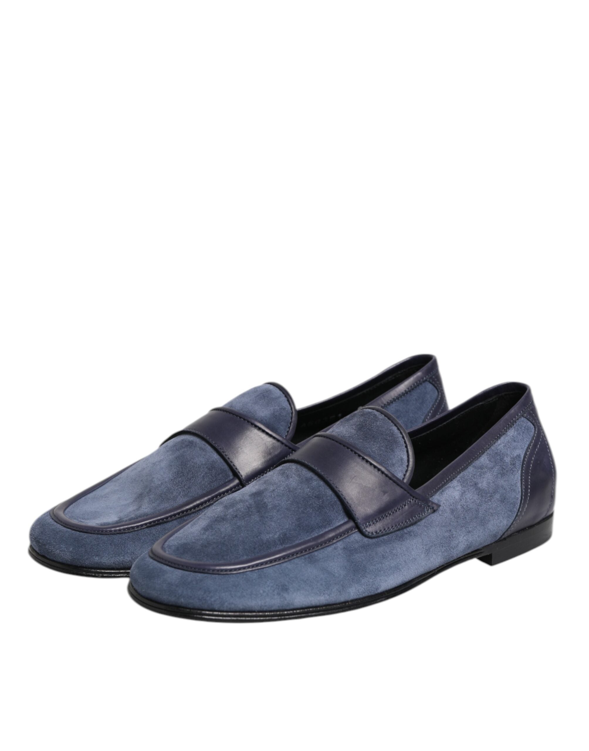 Dolce & Gabbana Blue Suede Loafers Moccasin Shoes-4