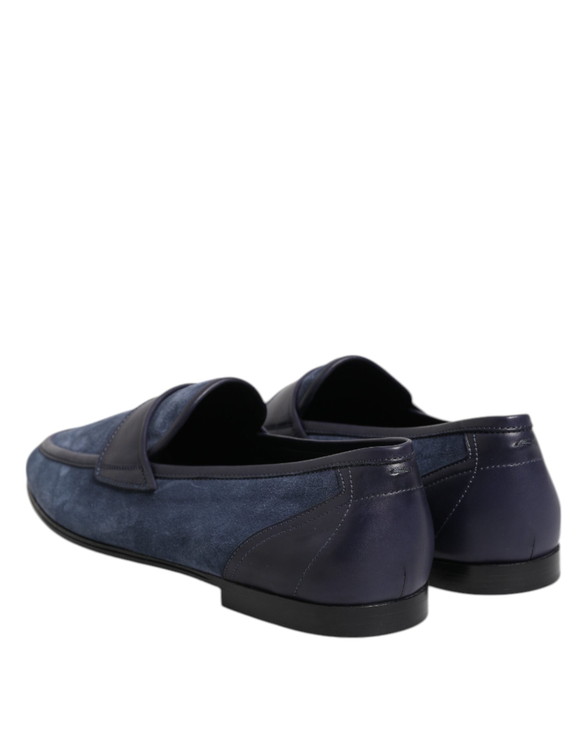 Dolce & Gabbana Blue Suede Loafers Moccasin Shoes-5