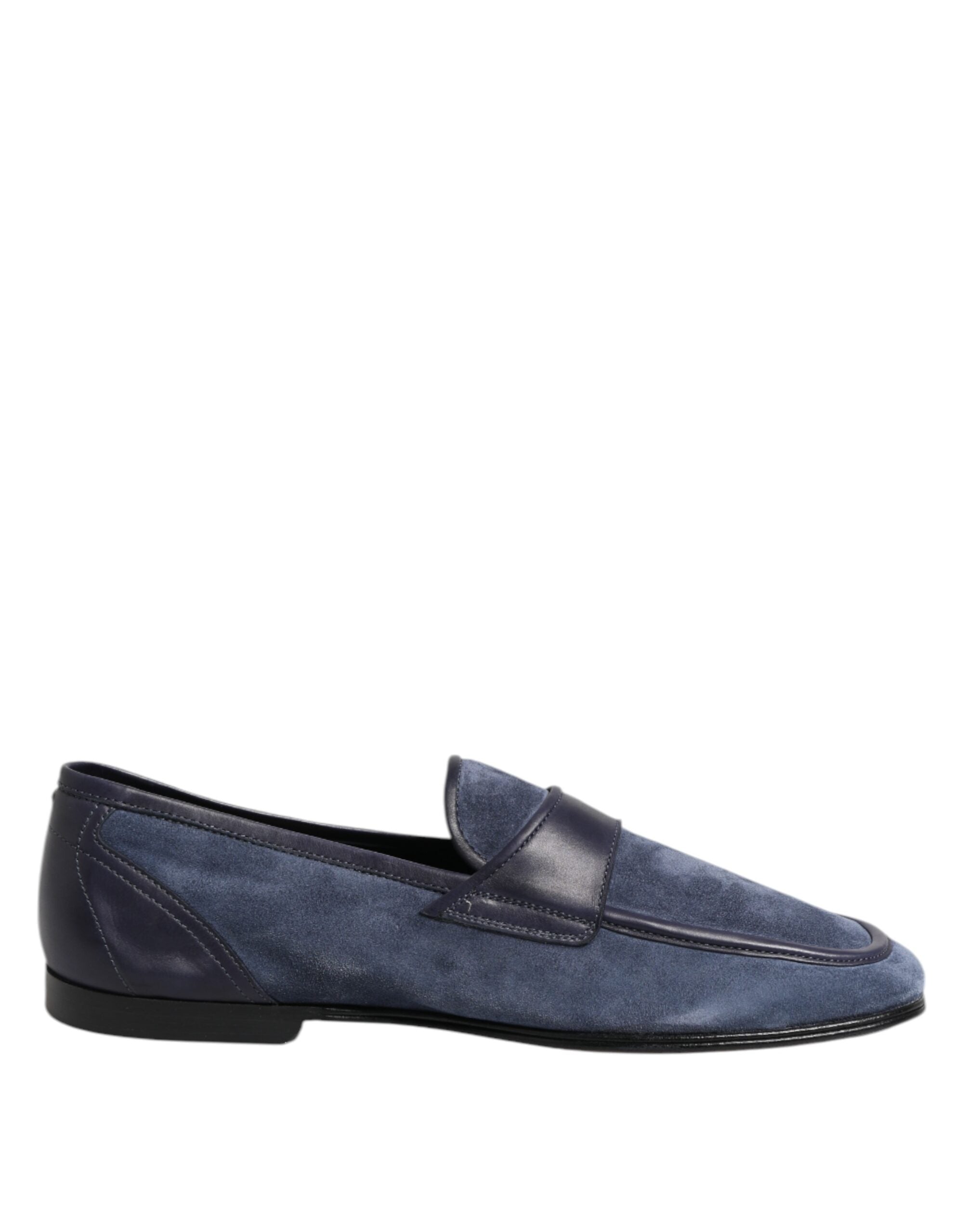 Dolce & Gabbana Blue Suede Loafers Moccasin Shoes-7