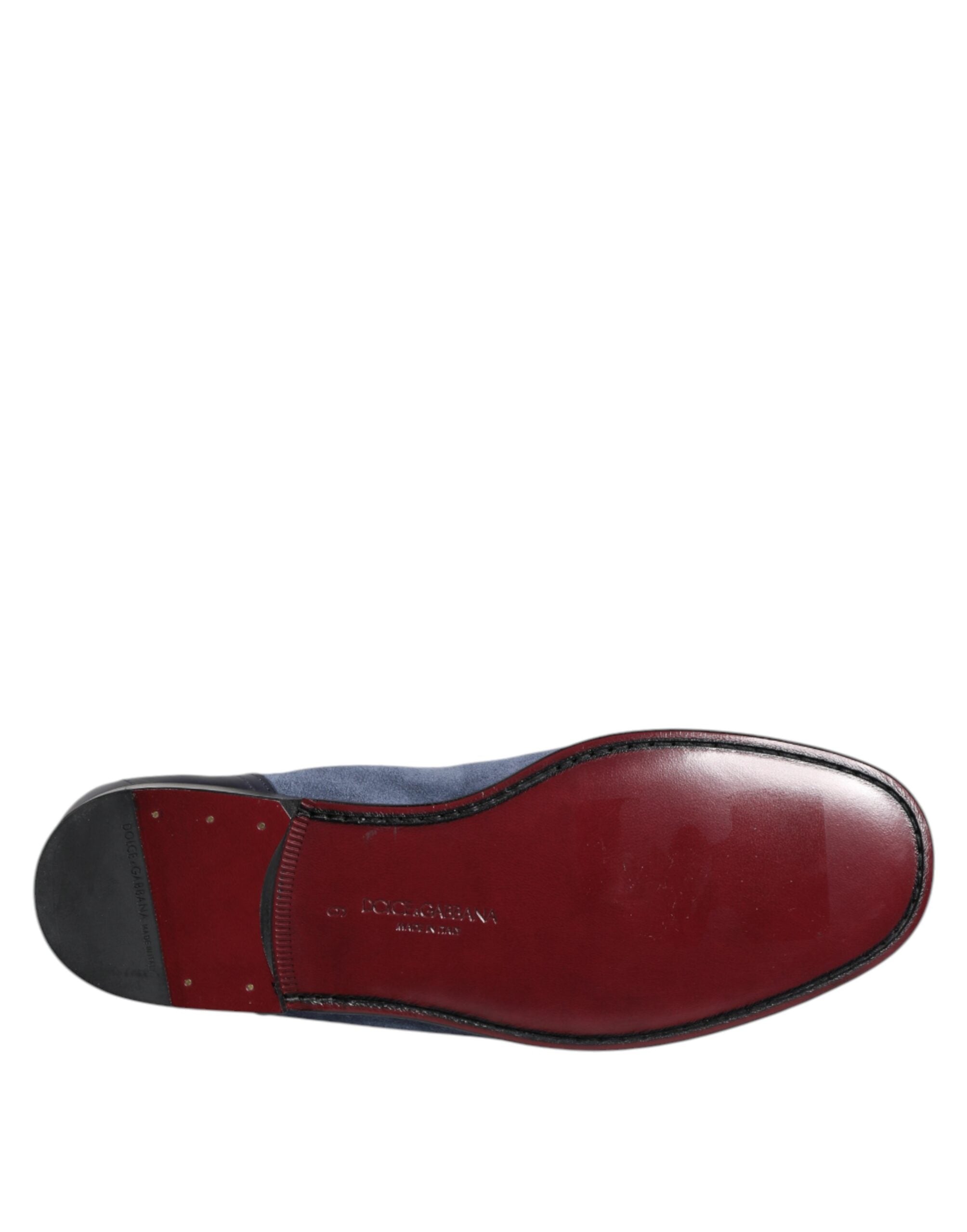 Dolce & Gabbana Blue Suede Loafers Moccasin Shoes-8