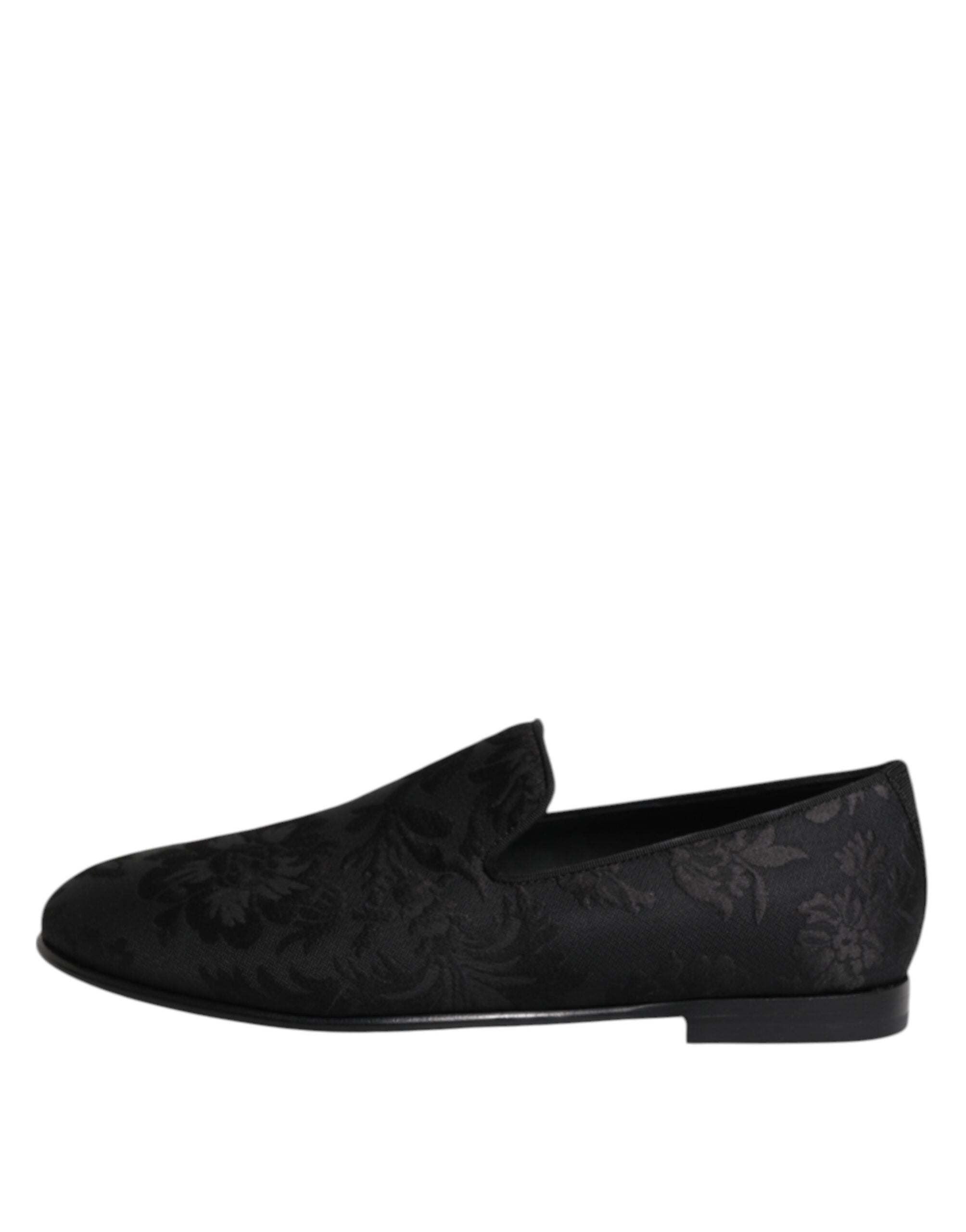 Dolce & Gabbana Black Floral Brocade Loafers Men's Dress Shoes-6