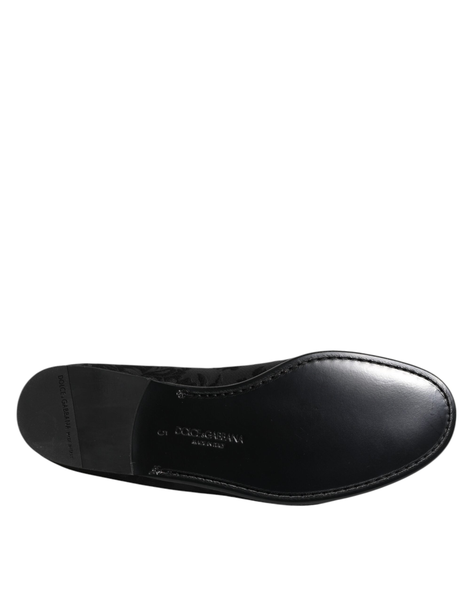 Dolce & Gabbana Black Floral Brocade Loafers Men's Dress Shoes-8
