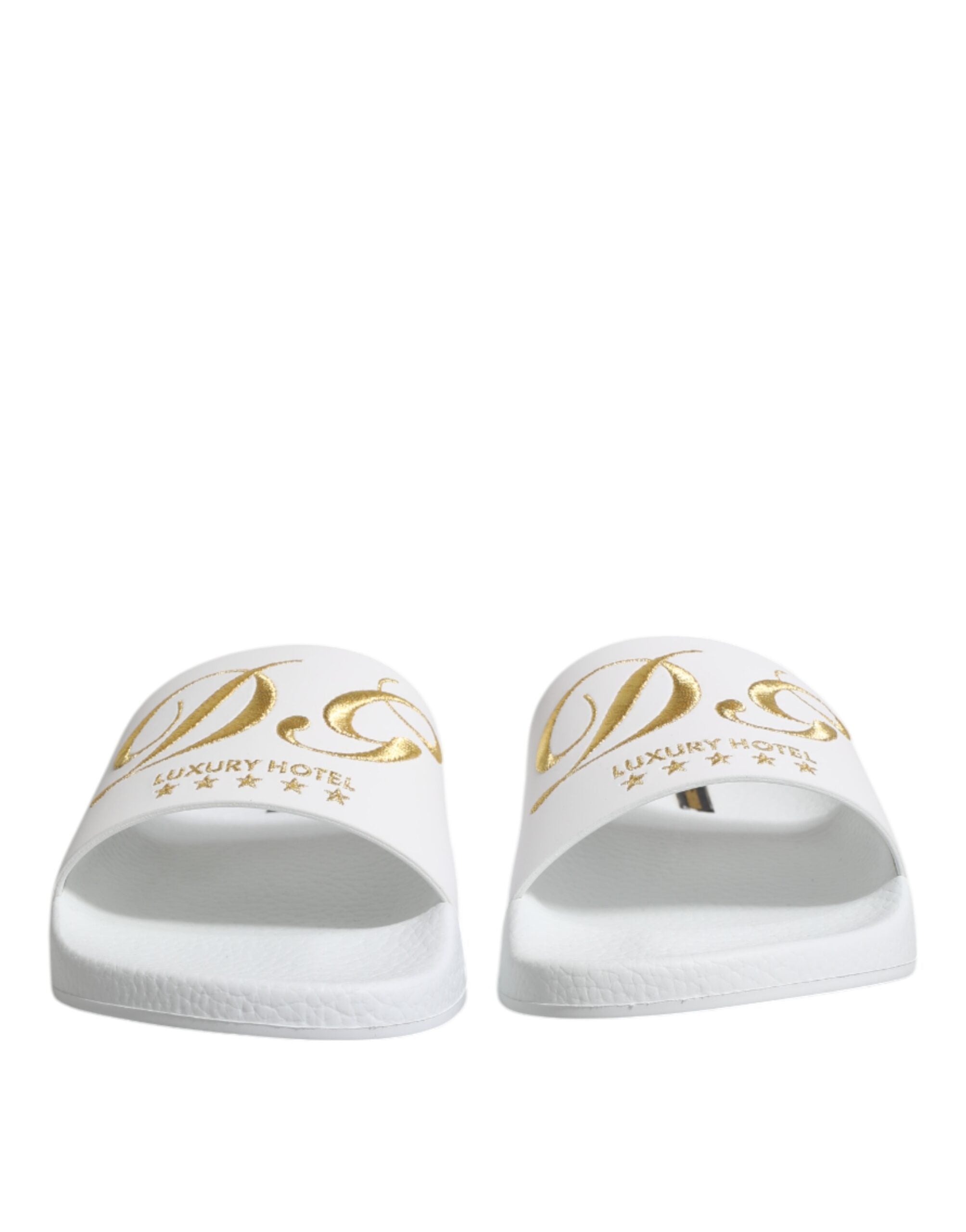 Sandalias tipo mules de cuero blanco de Dolce & Gabbana para la playa-2