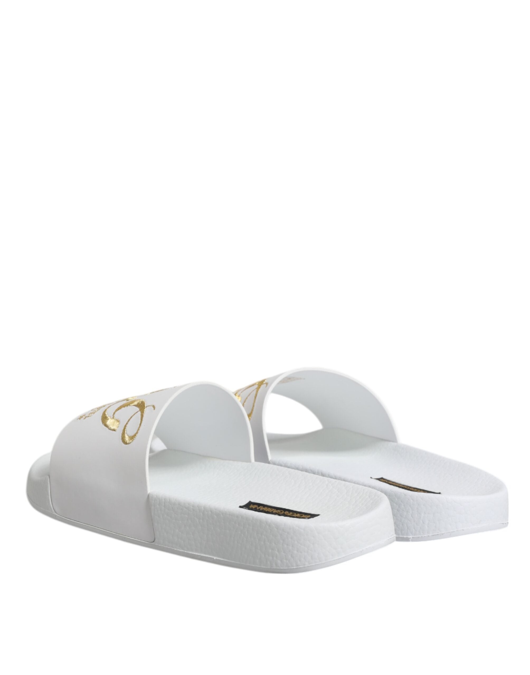 Sandalias tipo mules de cuero blanco de Dolce & Gabbana para la playa-5