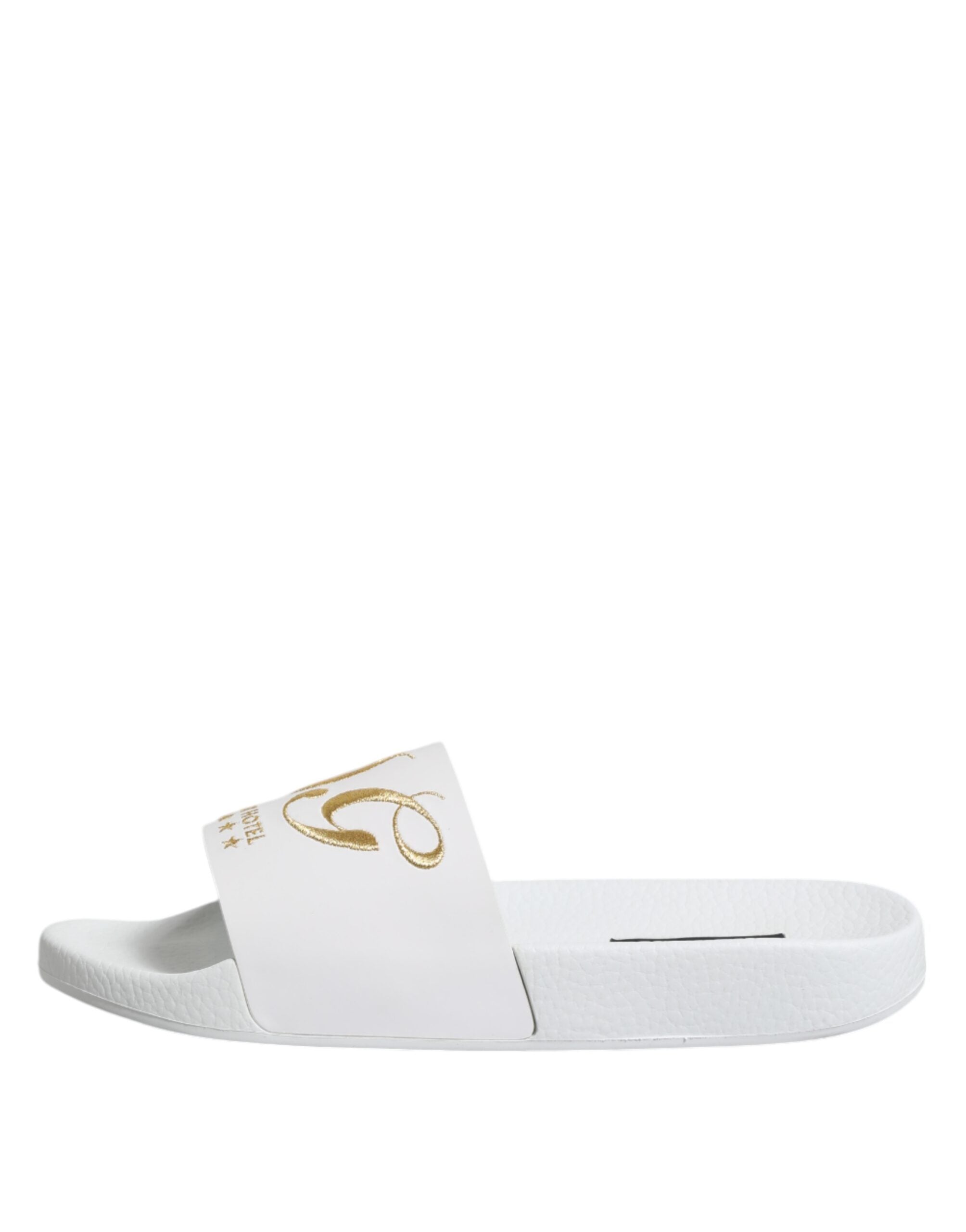 Sandalias tipo mules de cuero blanco de Dolce & Gabbana para la playa-6
