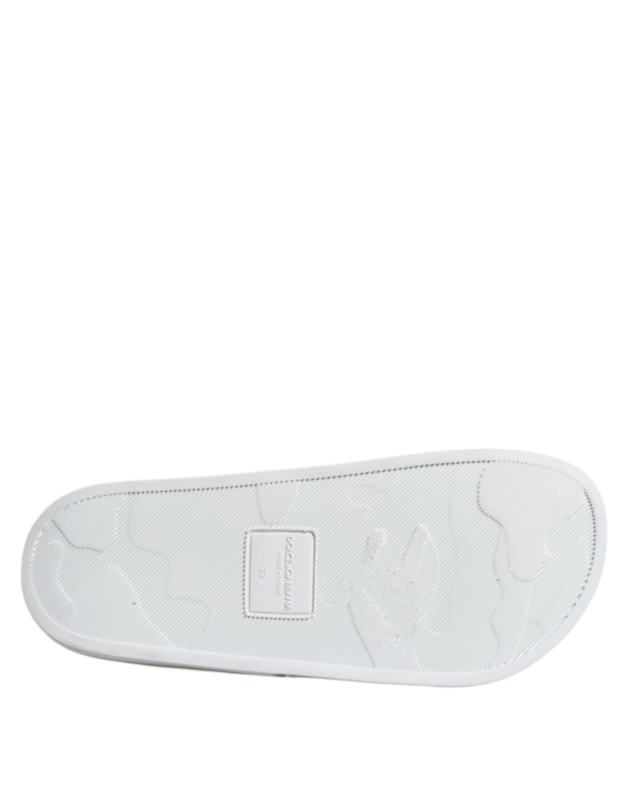 Sandalias tipo mules de cuero blanco de Dolce & Gabbana para la playa-8