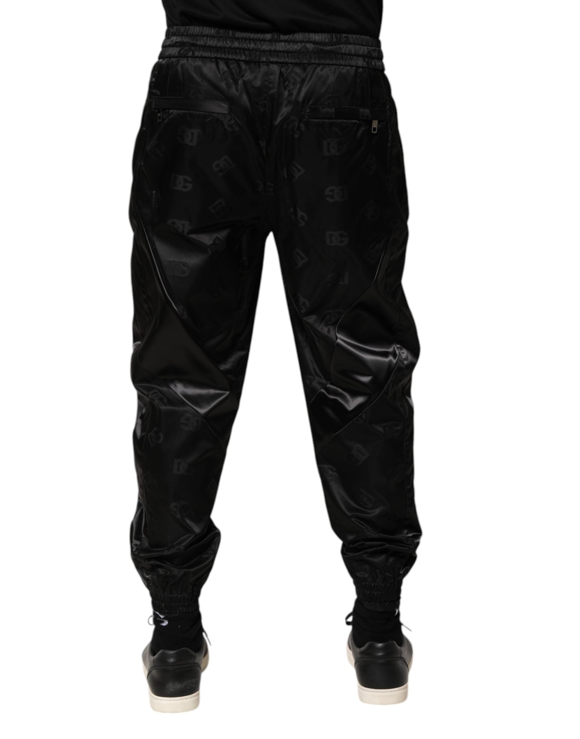 Pantalones deportivos Dolce & Gabbana con estampado DG del logotipo negro para hombre-4