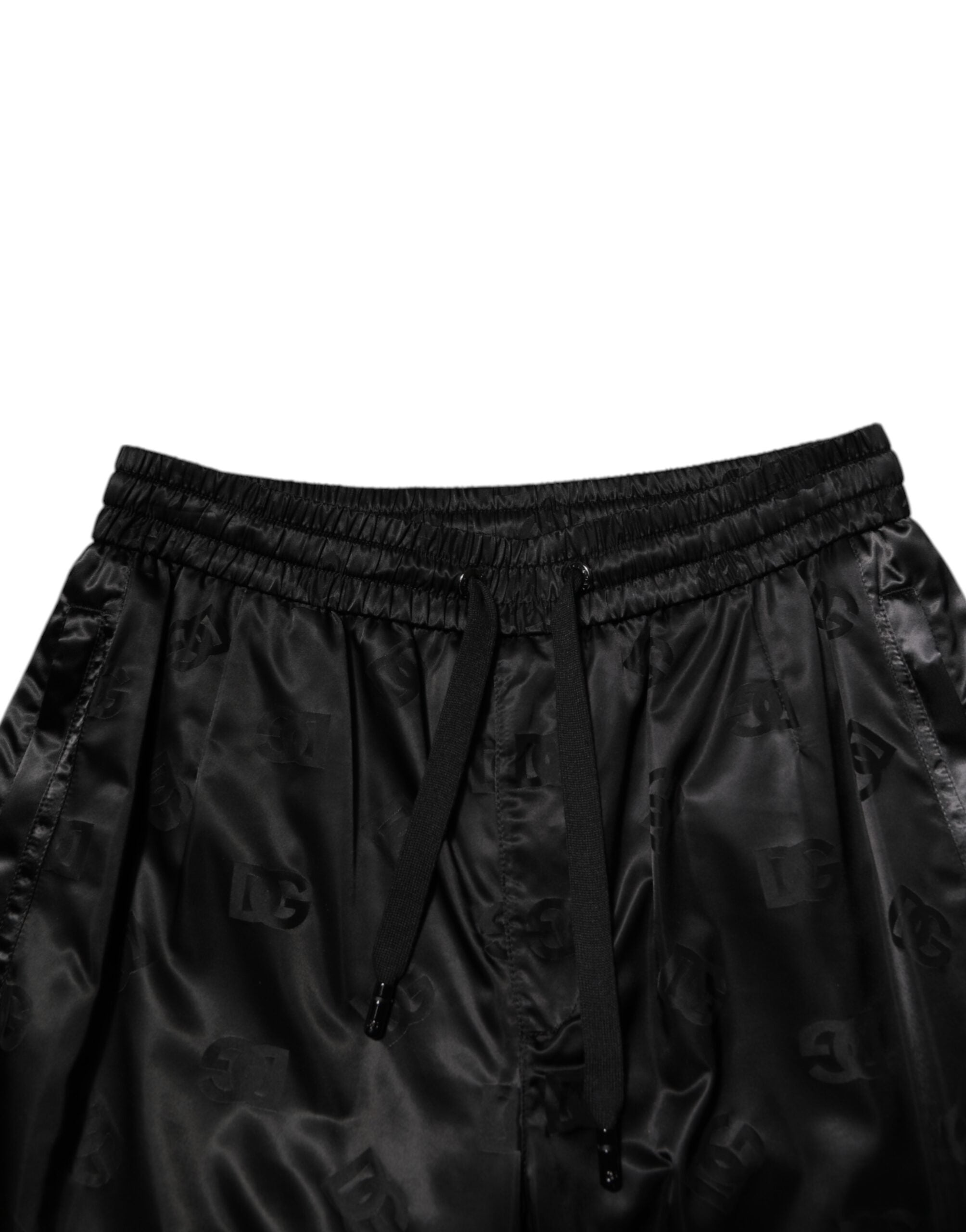 Pantalones deportivos Dolce & Gabbana con estampado DG del logotipo negro para hombre-5