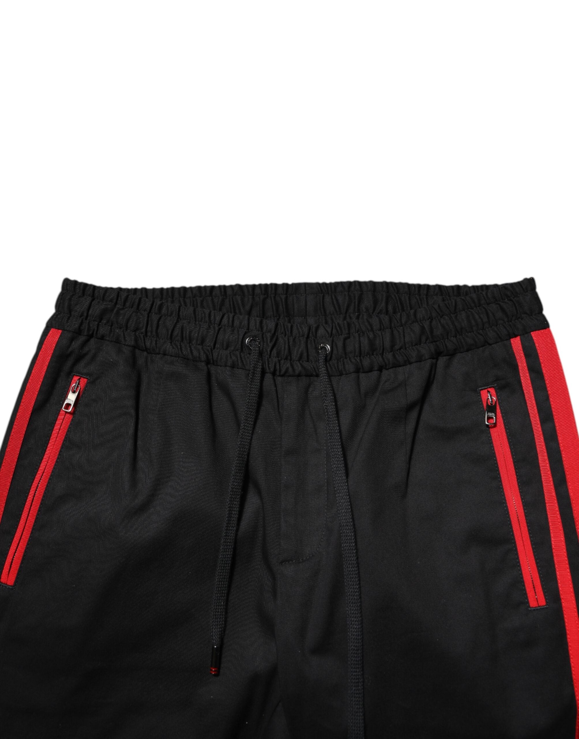 Dolce & Gabbana Red Striped Cotton Logo Jogger Sweatpants-5