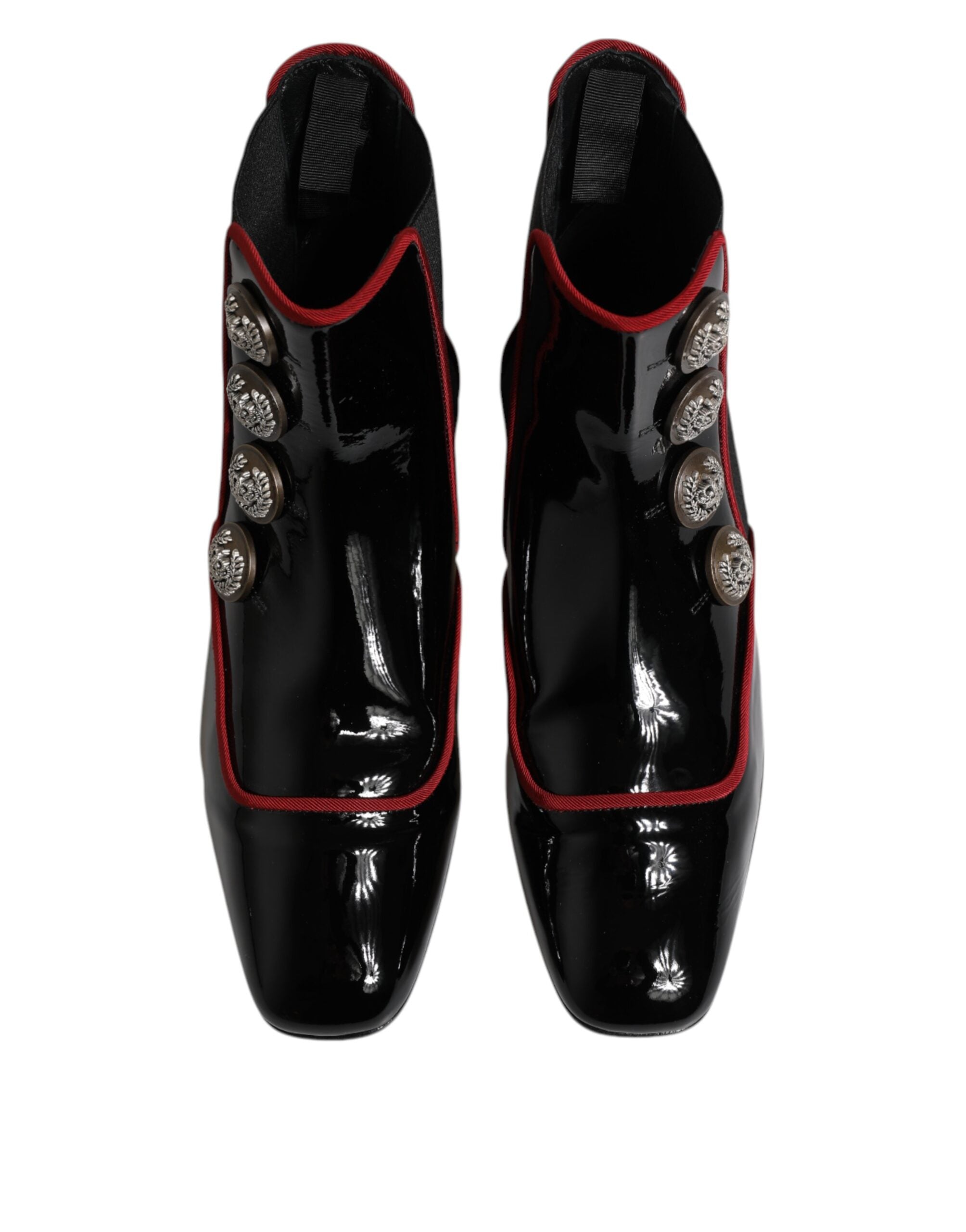 Dolce & Gabbana Black Jackie Button Chelsea Boots Shoes-3