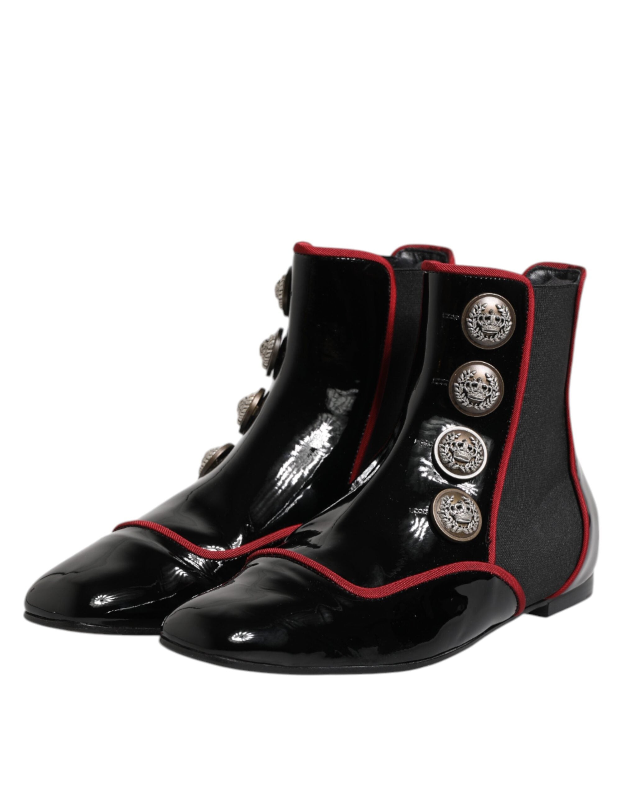 Dolce & Gabbana Black Jackie Button Chelsea Boots Shoes-4