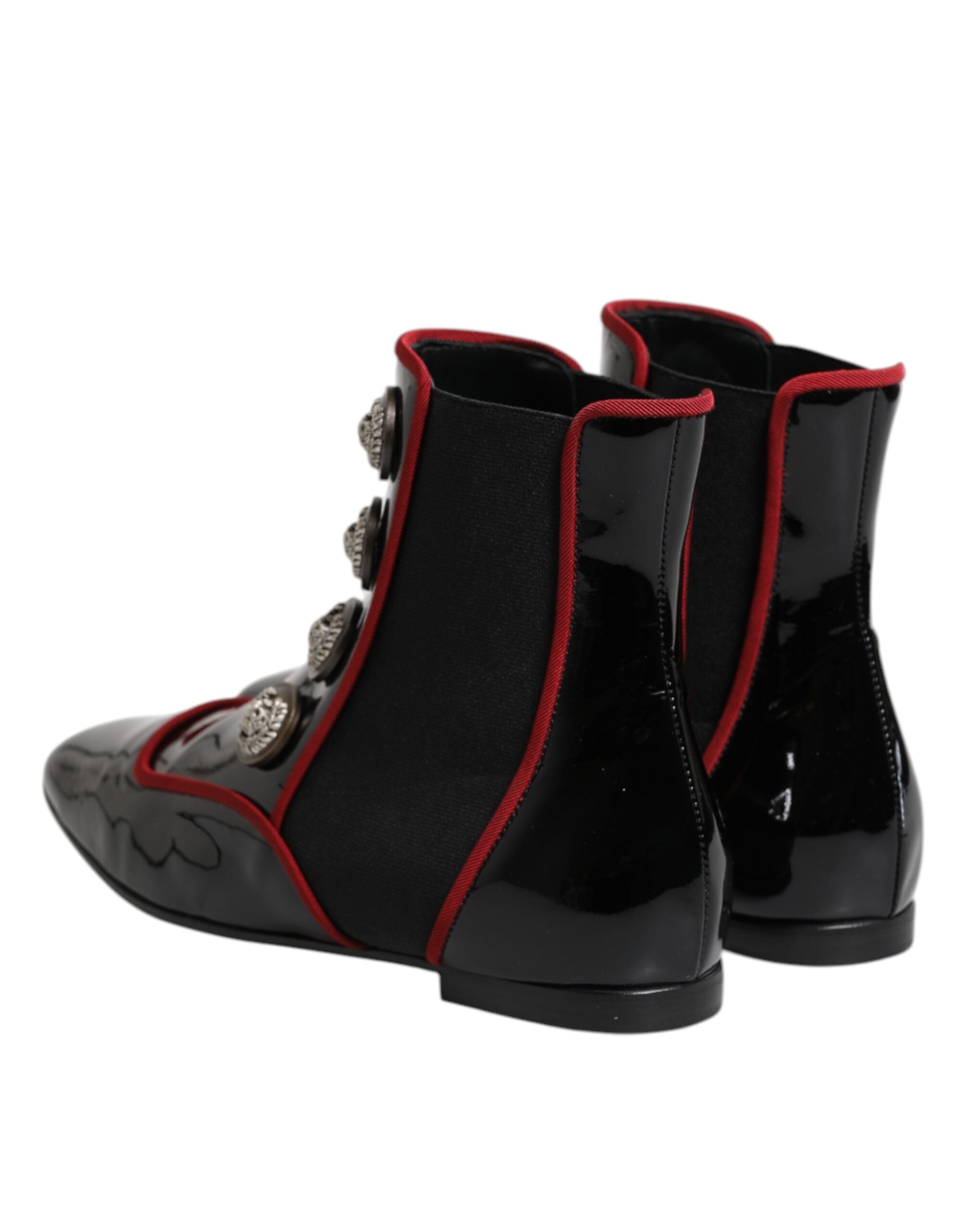 Dolce & Gabbana Black Jackie Button Chelsea Boots Shoes-5