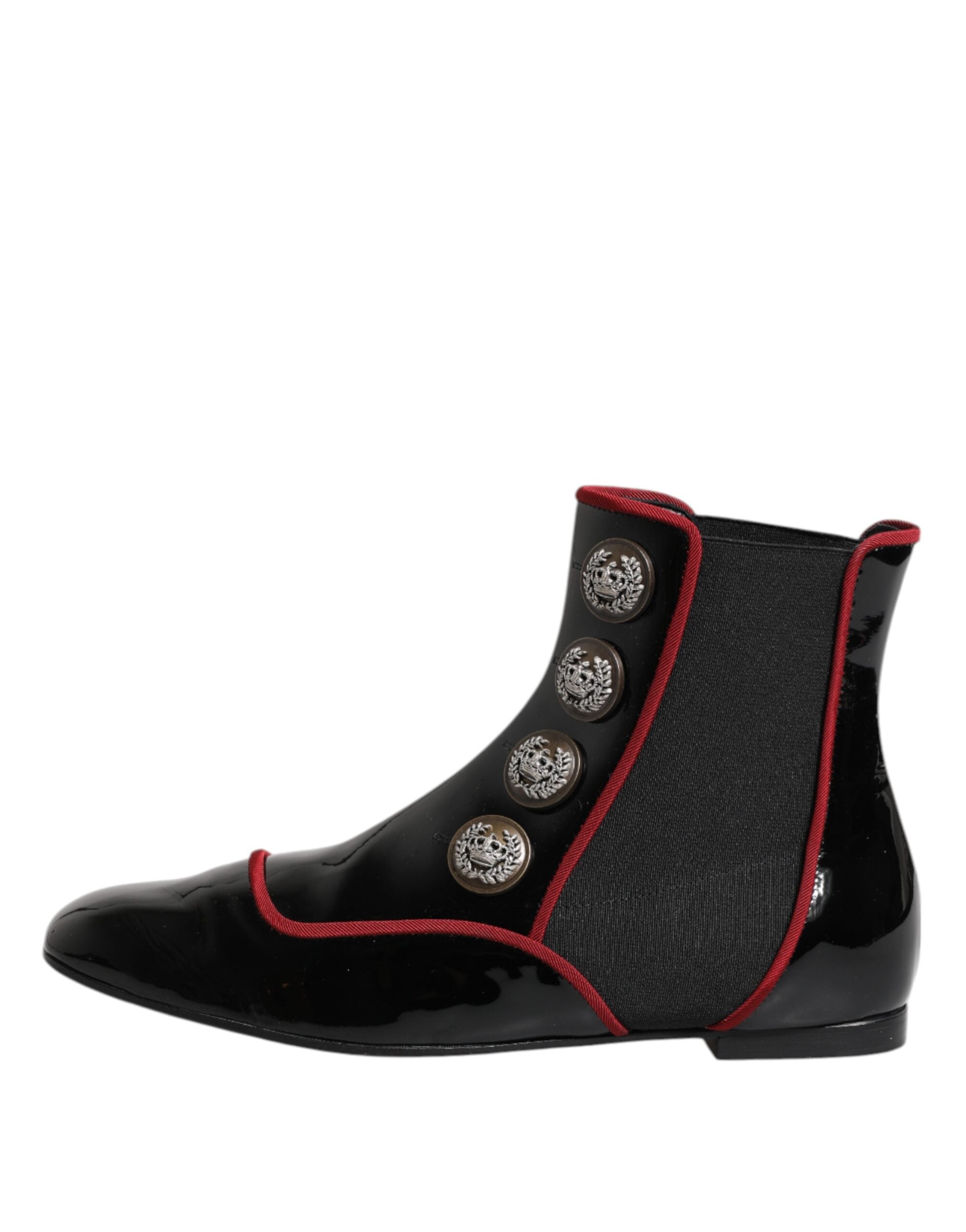 Dolce & Gabbana Black Jackie Button Chelsea Boots Shoes-6