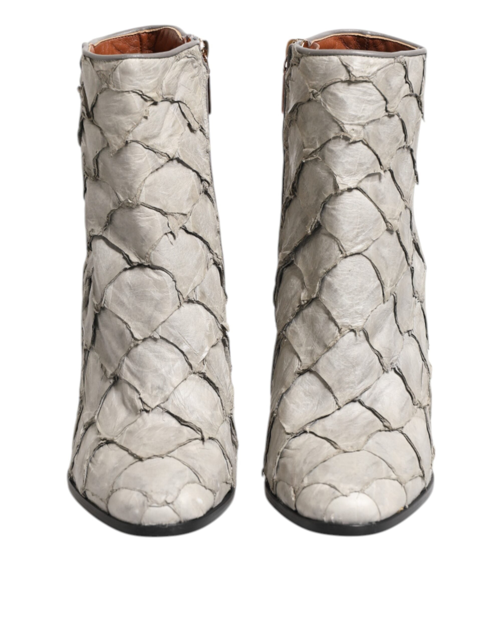 Botines de tacón de piel blanca de Dolce & Gabbana-2