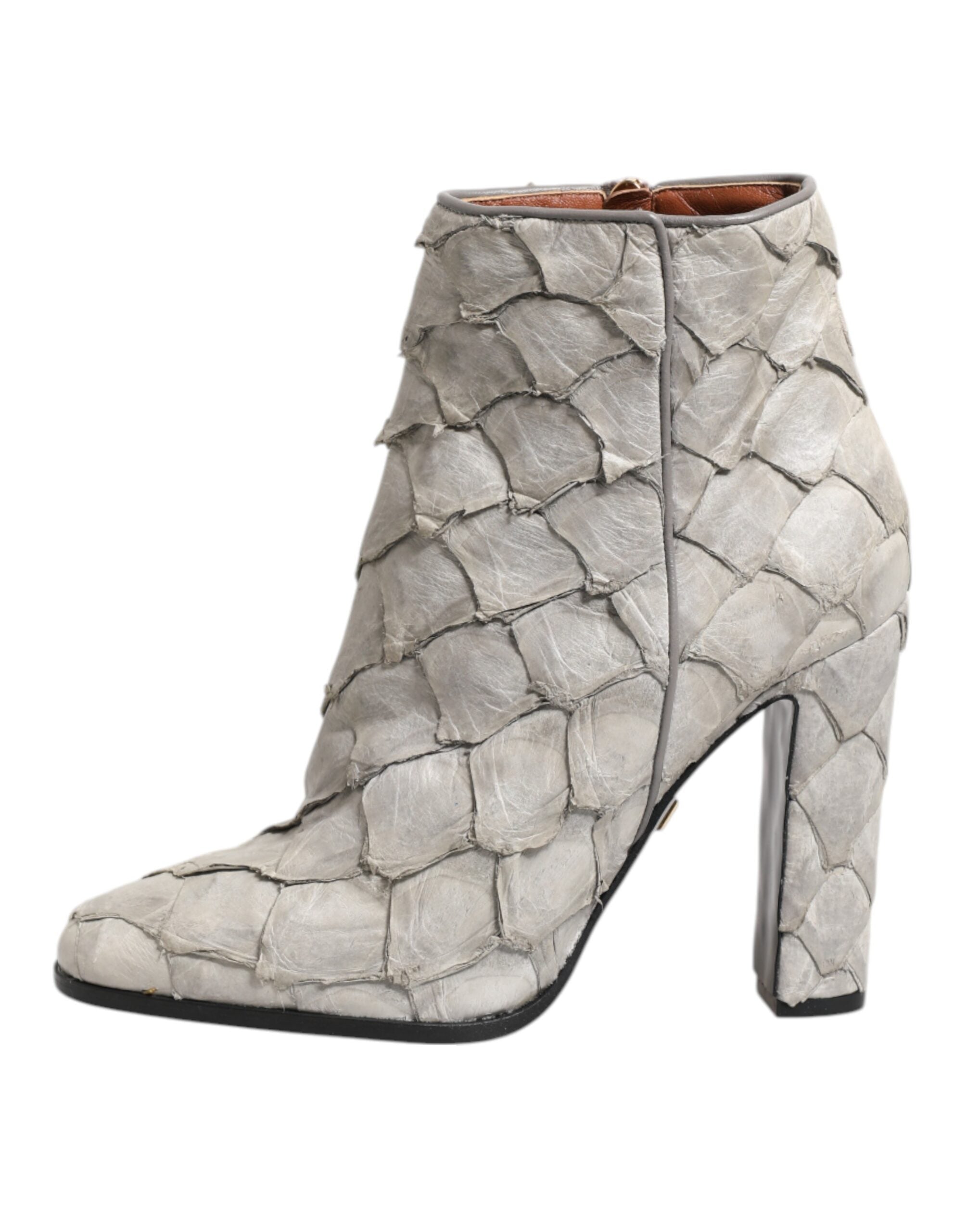 Botines de tacón de piel blanca de Dolce & Gabbana-6
