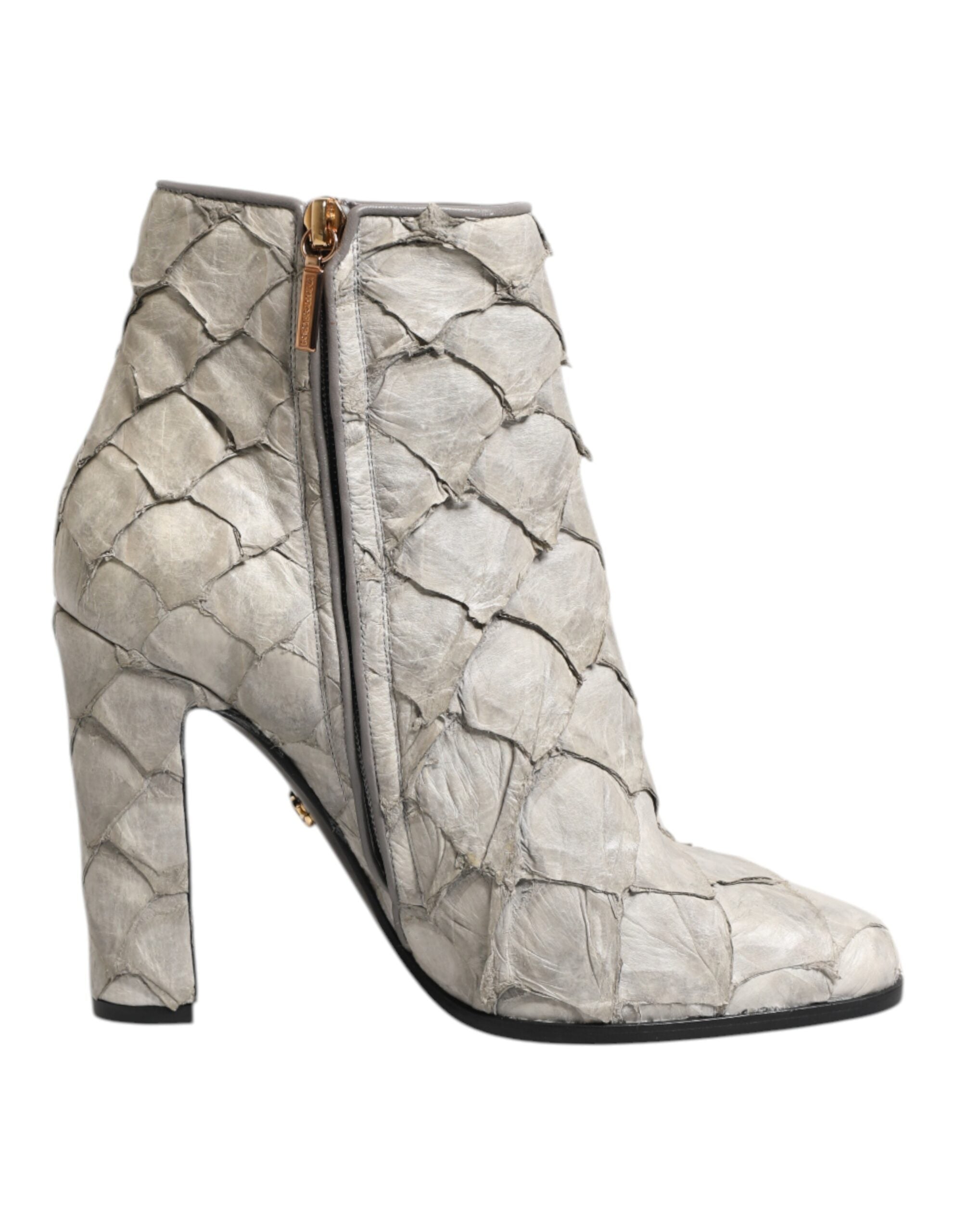 Botines de tacón de piel blanca de Dolce & Gabbana-1