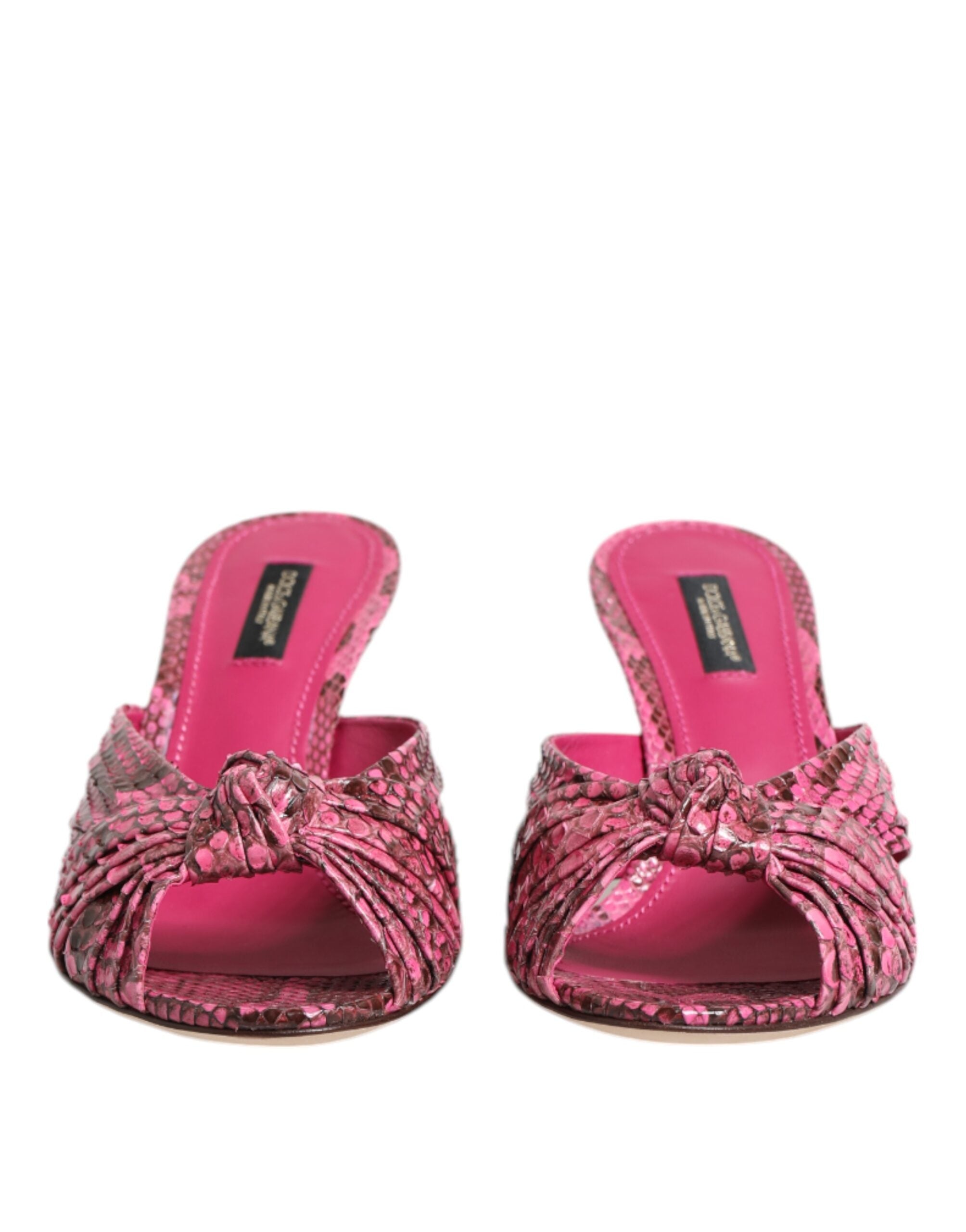 Sandalias de tacón de piel rosa de Dolce & Gabbana-2
