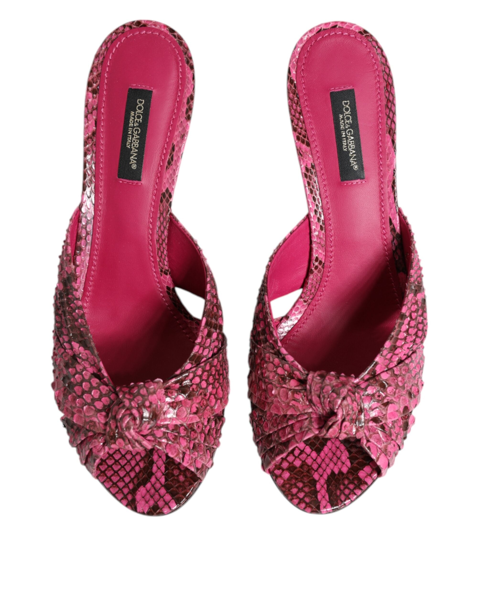 Sandalias de tacón de piel rosa de Dolce & Gabbana-3