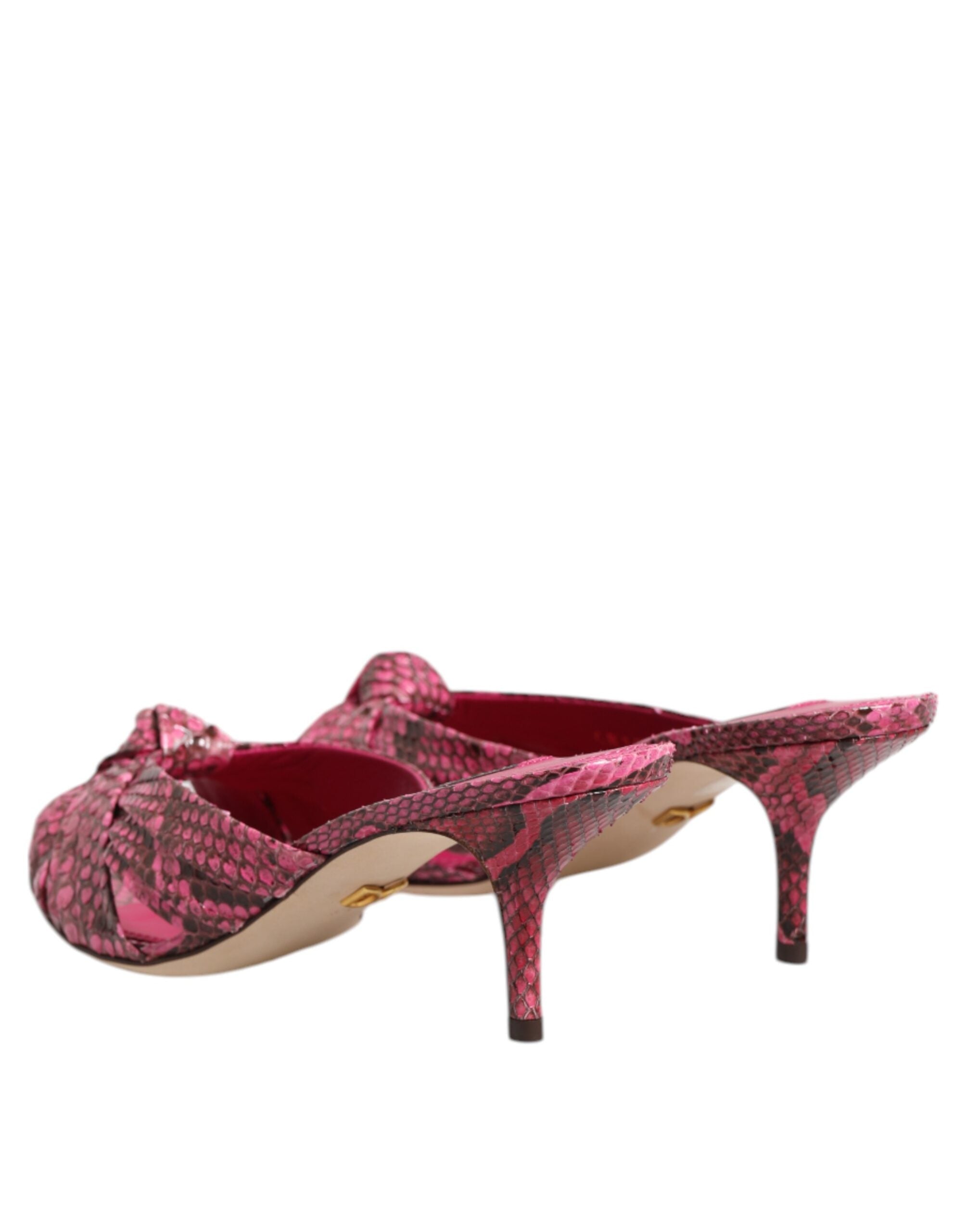Sandalias de tacón de piel rosa de Dolce & Gabbana-5
