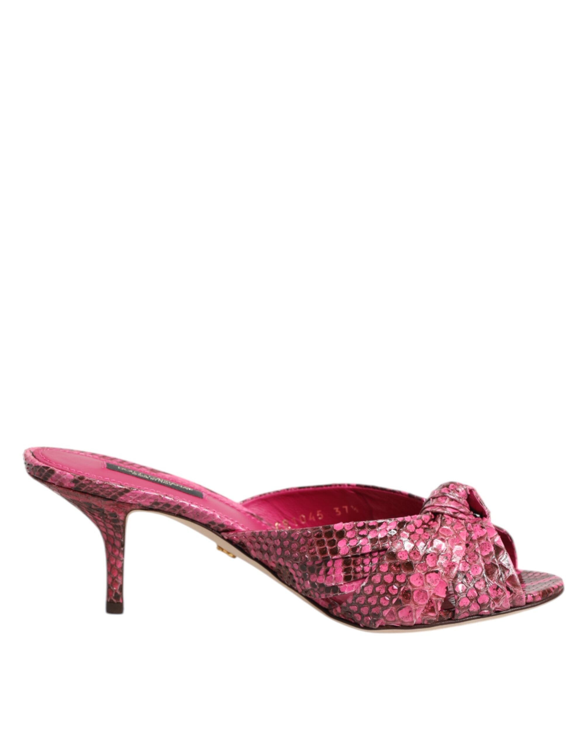 Sandalias de tacón de piel rosa de Dolce & Gabbana-1