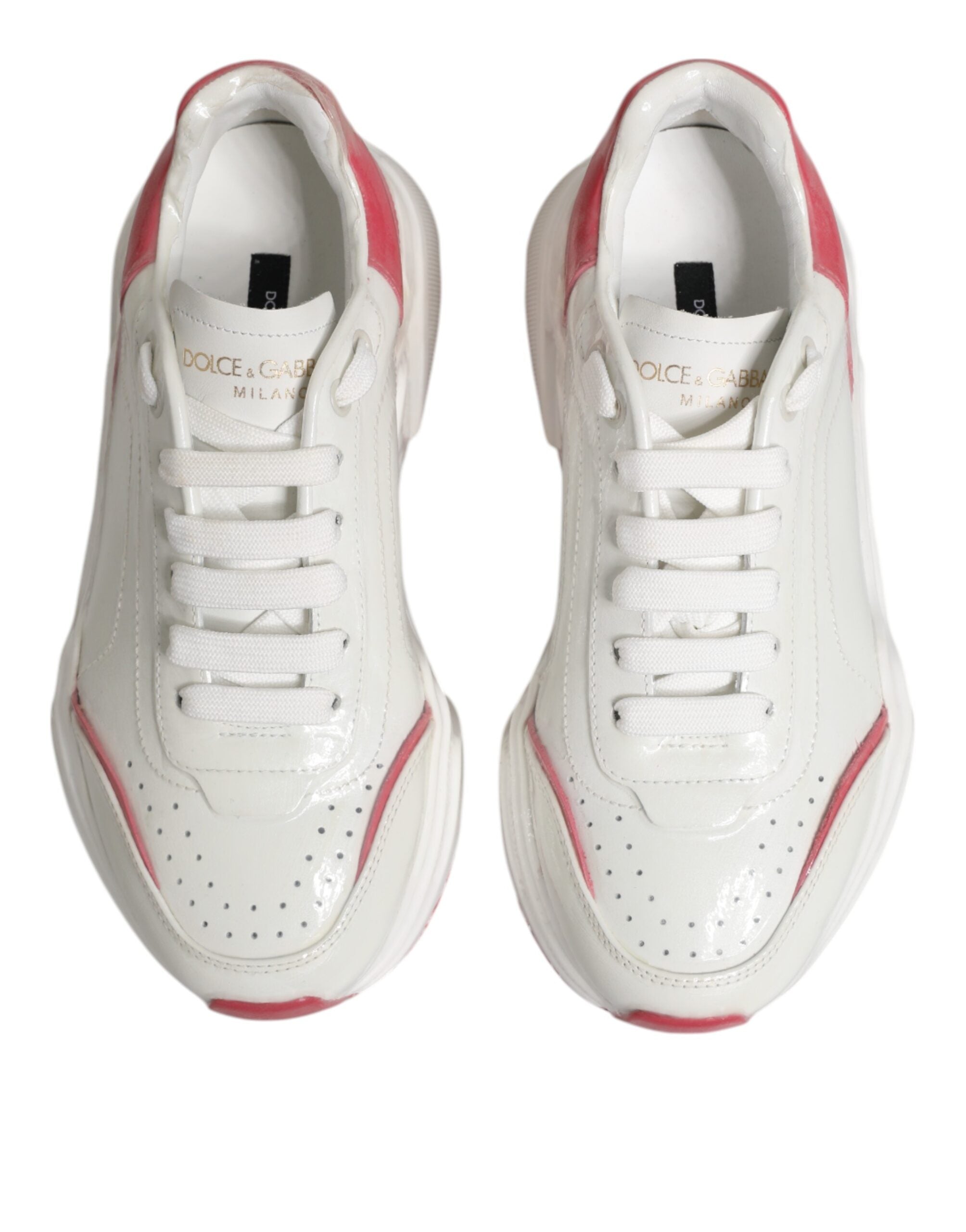 Dolce & Gabbana Weiß Rosa Daymaster Low Top Turnschuhe Schuhe-3