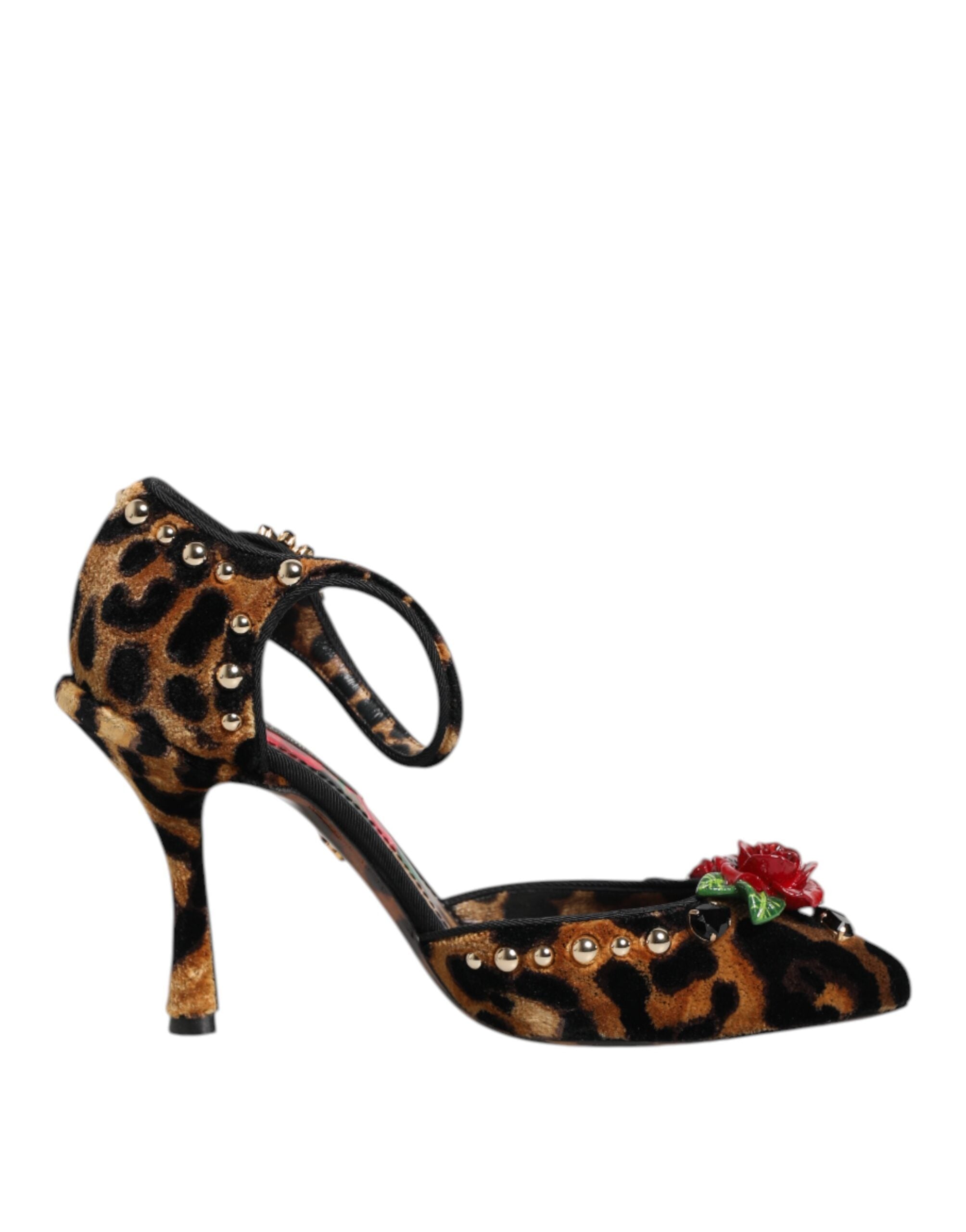 Dolce & Gabbana Braun Leopard Crystal Roses Pumps Schuhe-7