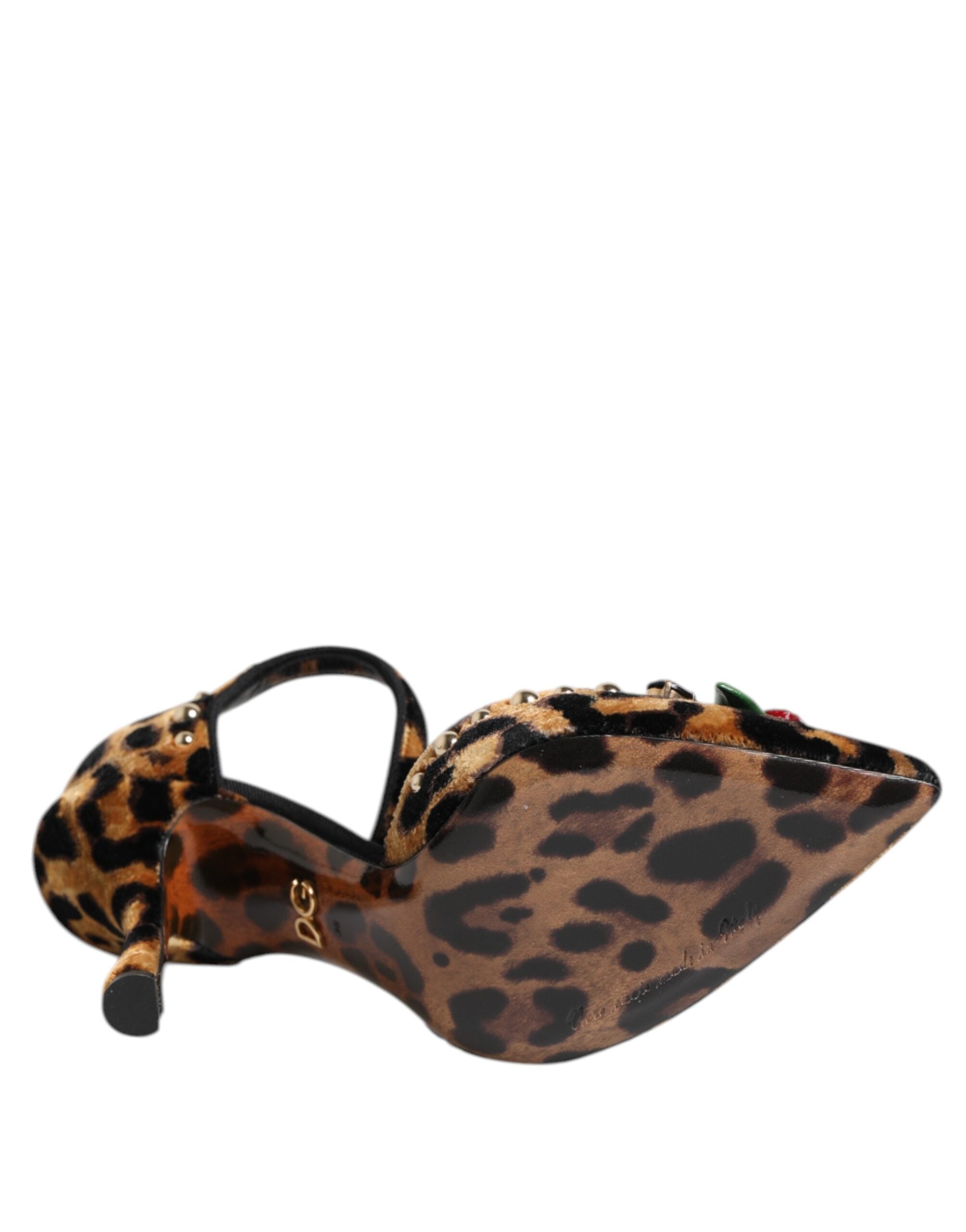 Dolce & Gabbana Braun Leopard Crystal Roses Pumps Schuhe-8