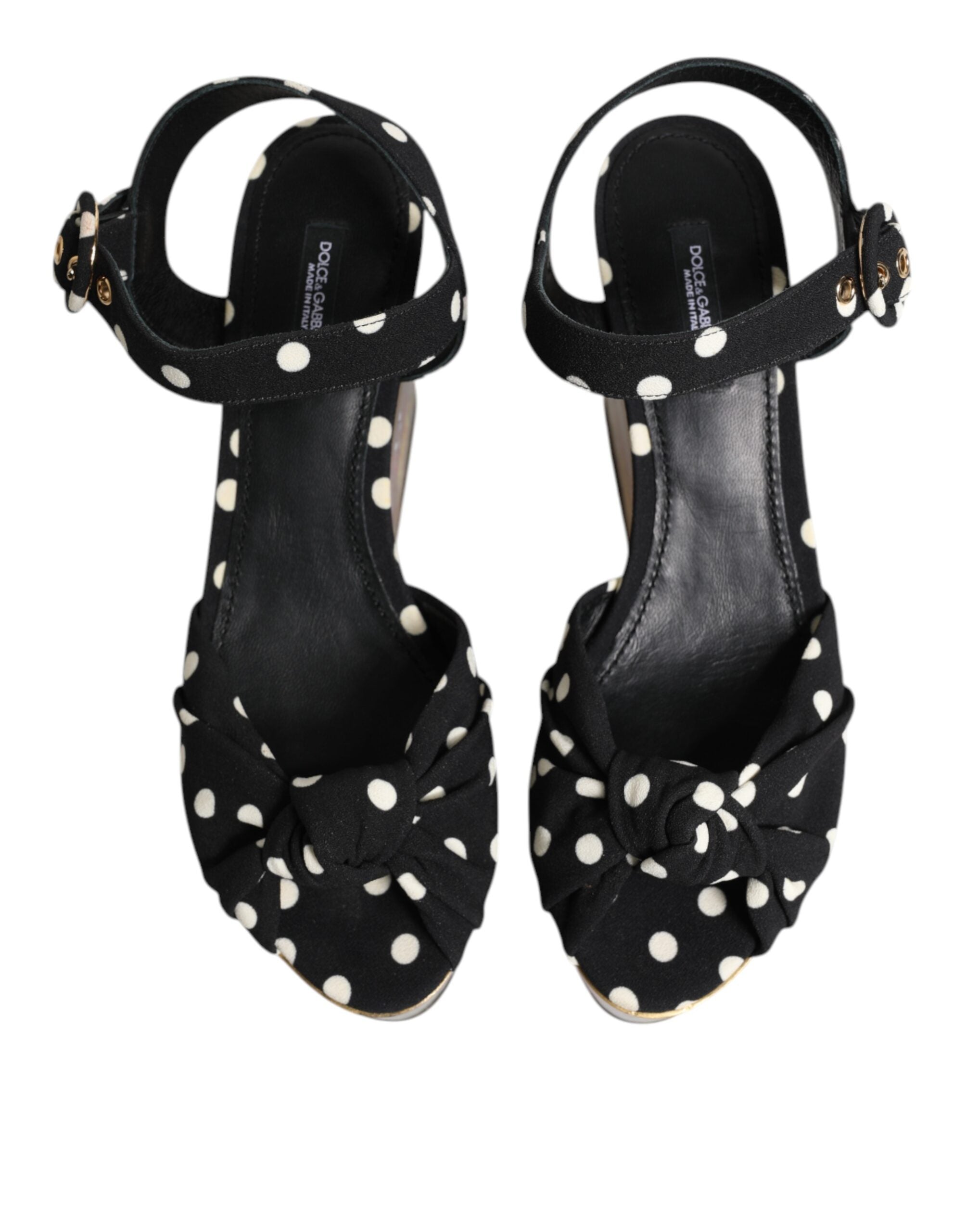 Dolce & Gabbana Multicolor Fish Polka Dot Wedge Sandals Shoes-3