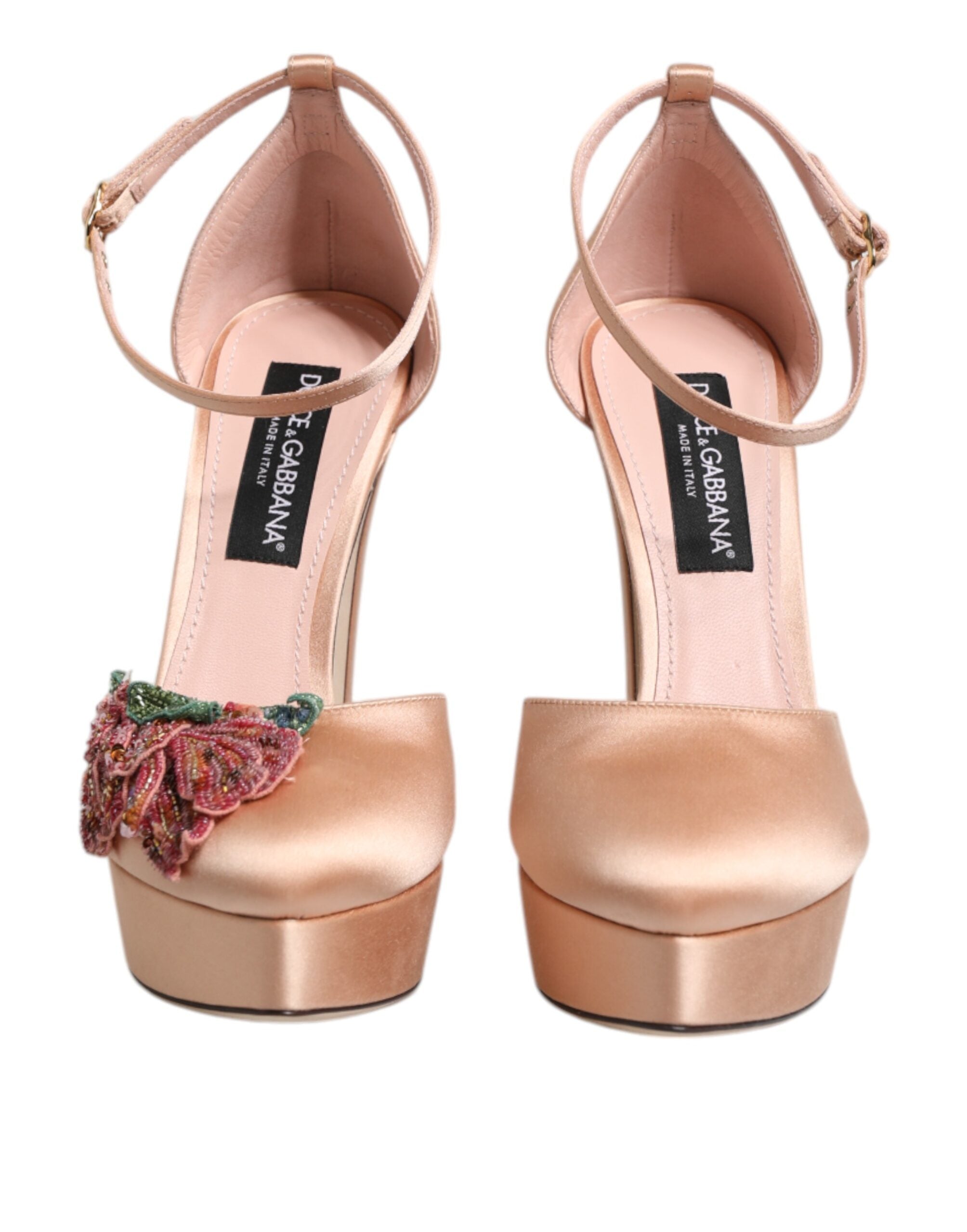 Dolce & Gabbana Pink Block Heel Ankle Strap Sandals Shoes-2