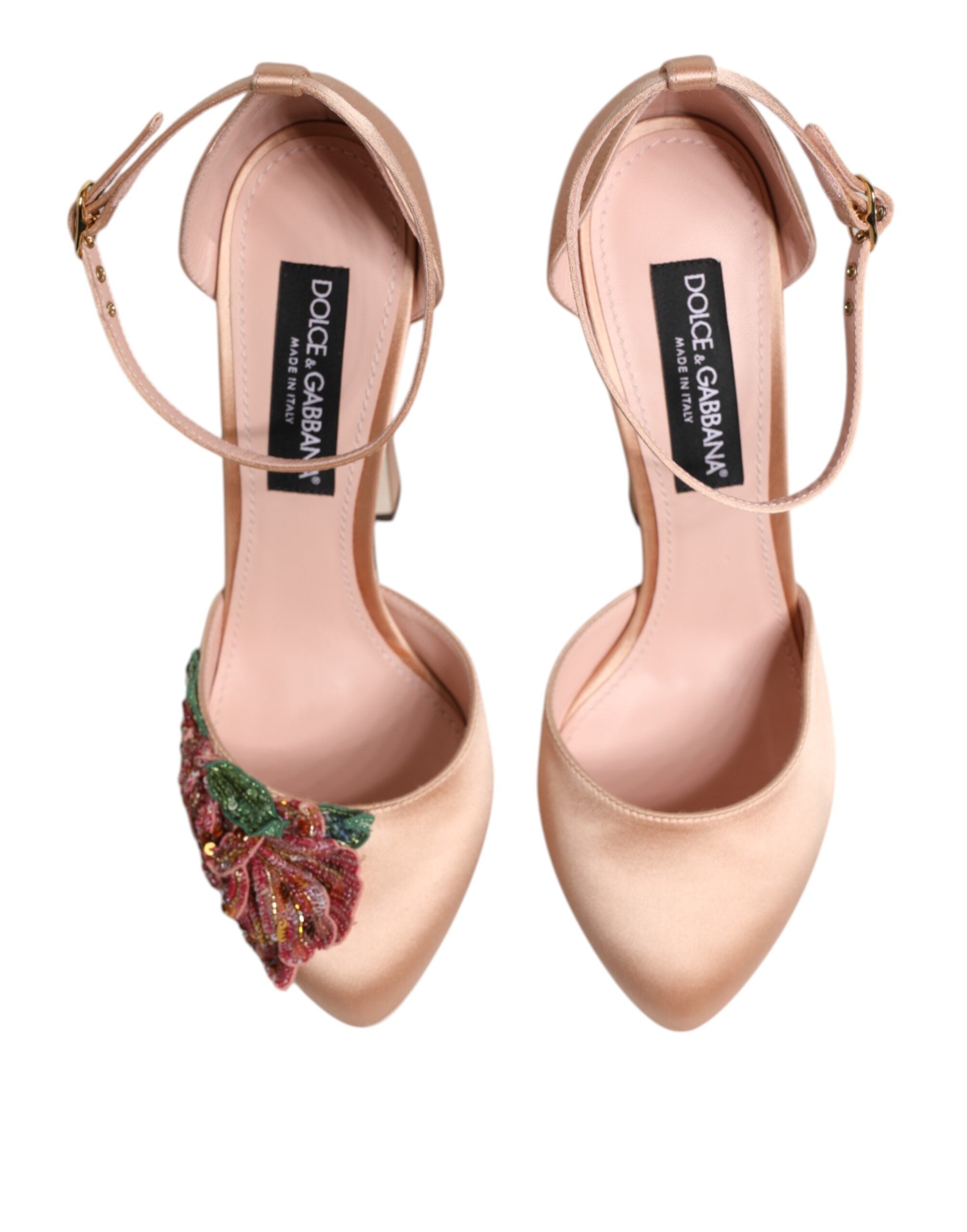 Dolce & Gabbana Pink Block Heel Ankle Strap Sandals Shoes-3